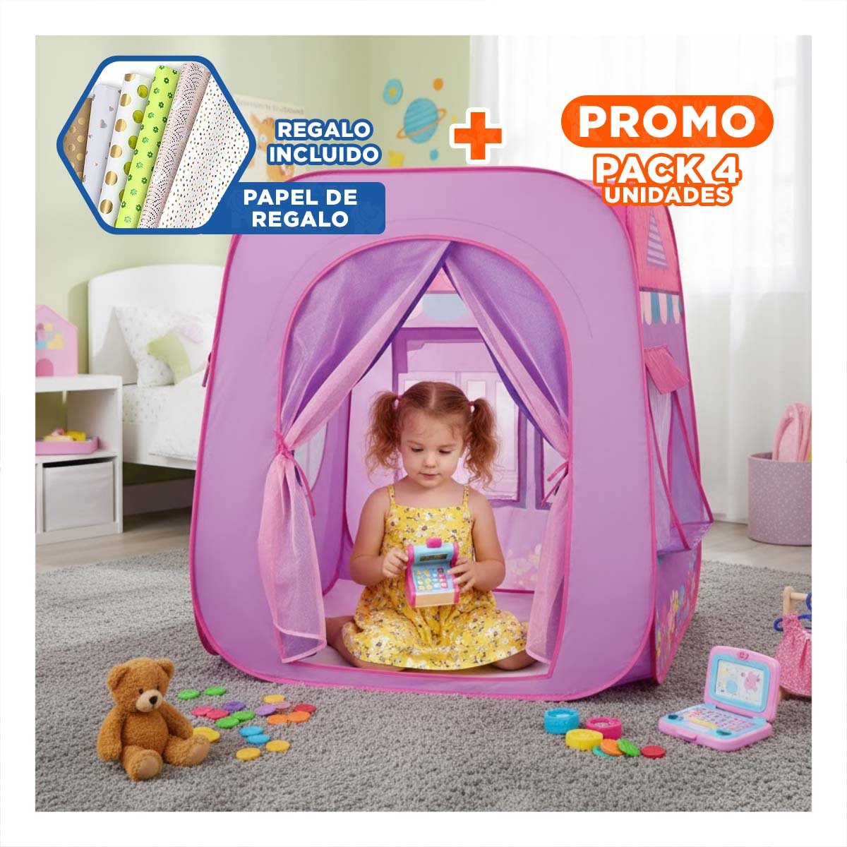 PACK4 NEGOCIO CREATIVO LILA MG-801-3 PARA JUEGOS Y ENTRETENIMIENTO EN CASA Y+PAPEL REGALO - 1