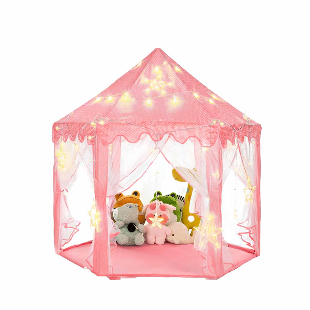 PACK3 CARPA PARA NIÑA EN ROSADO CON LUCES Y+PAPEL DE REGALO - 3