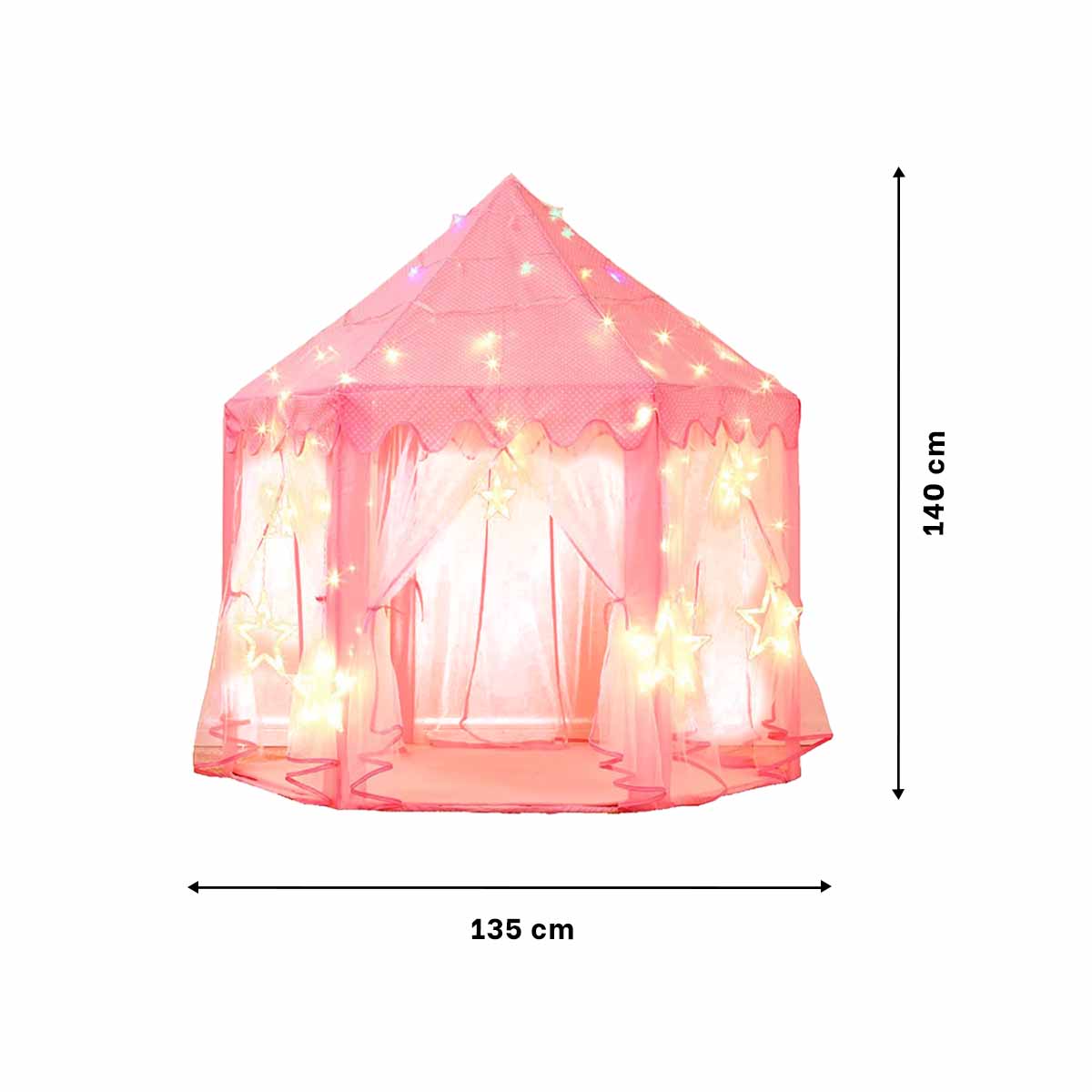 PACK3 CARPA PARA NIÑA EN ROSADO CON LUCES Y+PAPEL DE REGALO - 5
