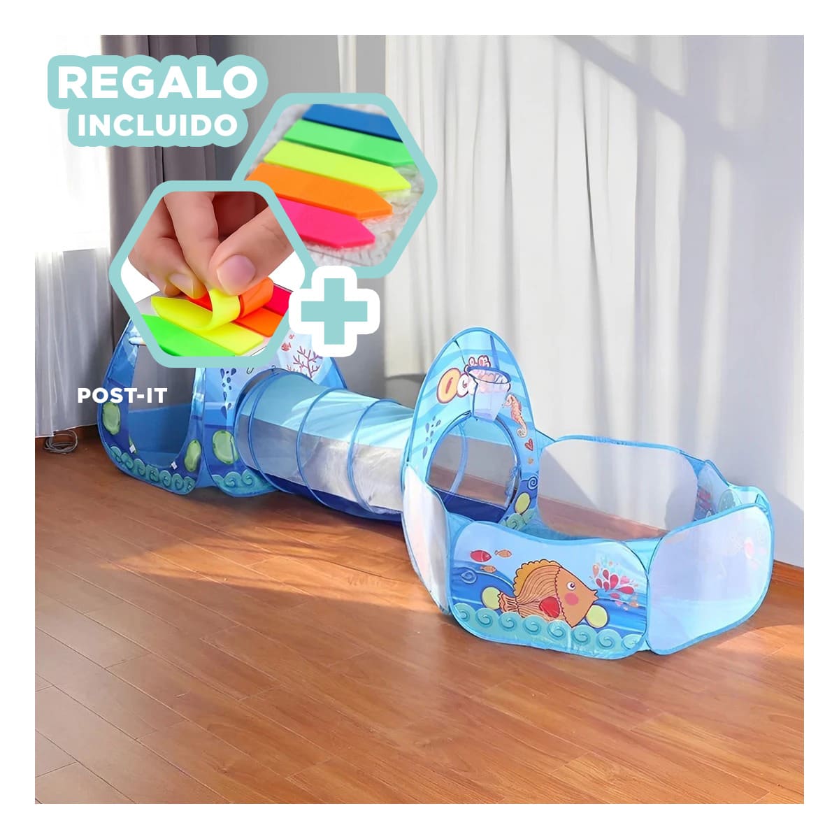 PACK3 CASITA PARA JUEGOS EN CELESTE Y+LIGAS DE REGALO - 1