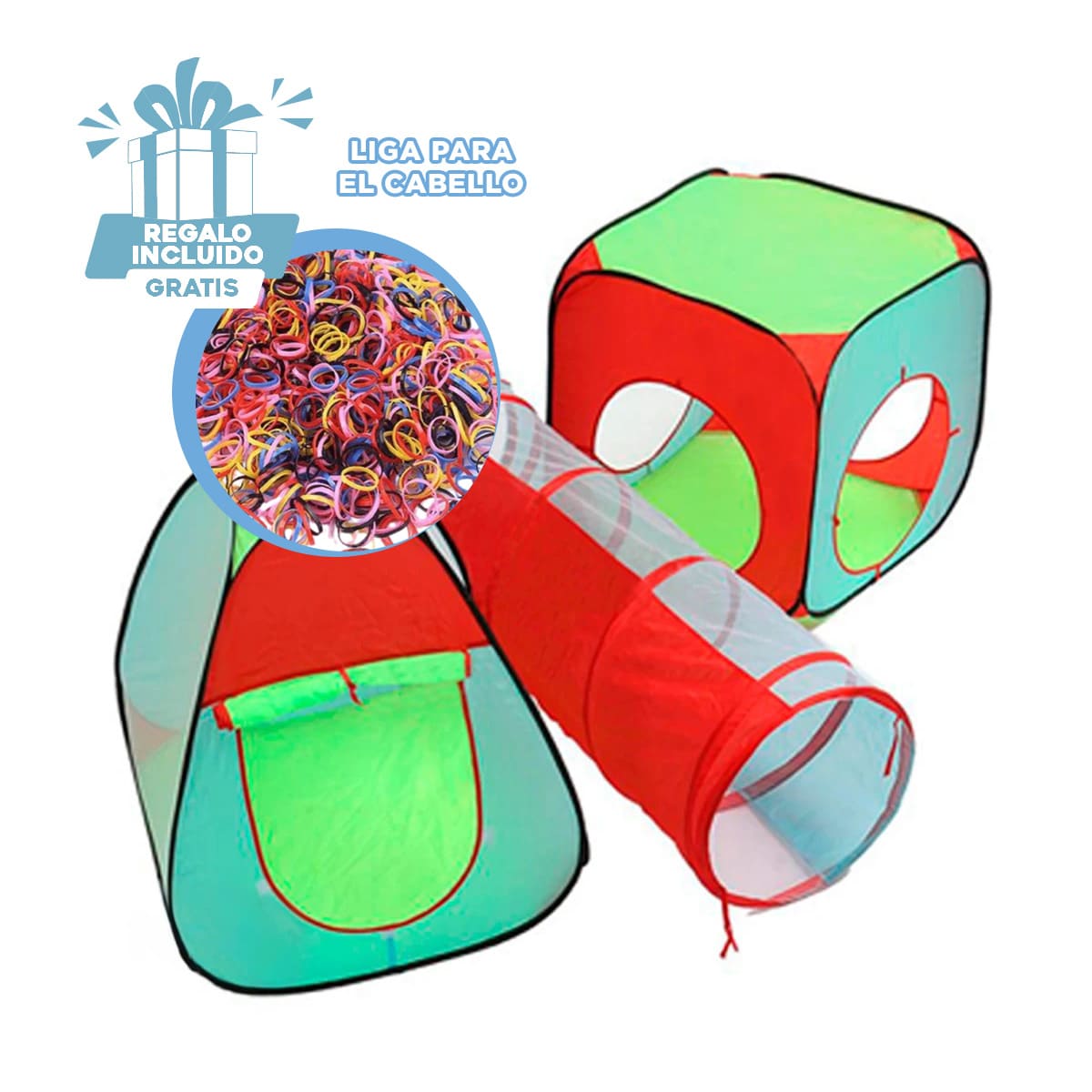 PACK2 CASITA PARA JUEGOS MULTICOLOR Y+LIGAS DE REGALO - 1