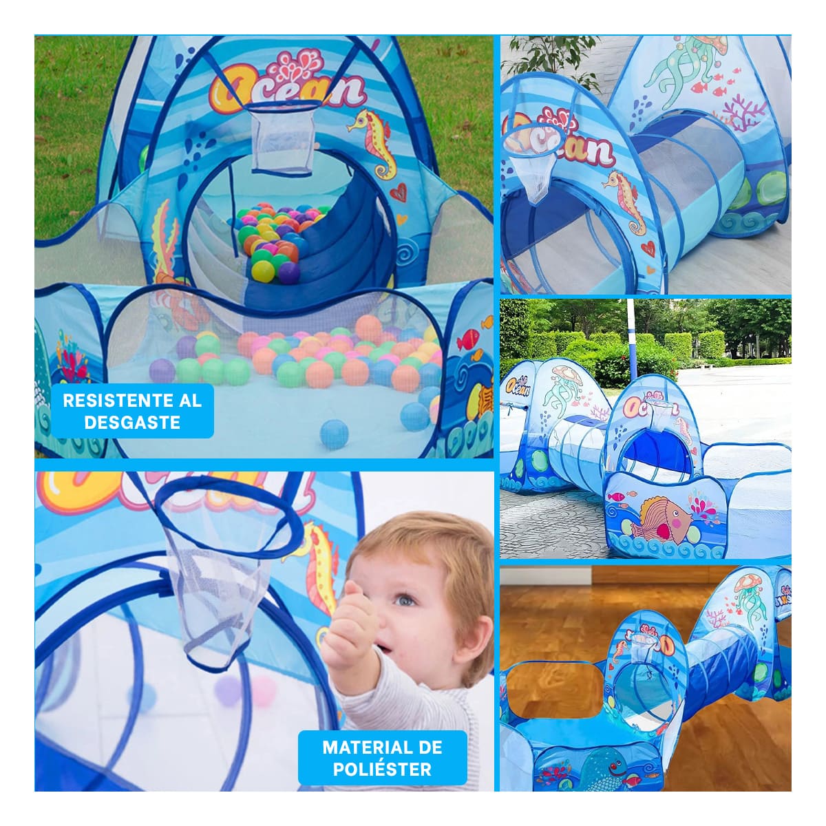 PACK2 CASITA PARA JUEGOS EN CELESTE Y+LIGAS DE REGALO - 2