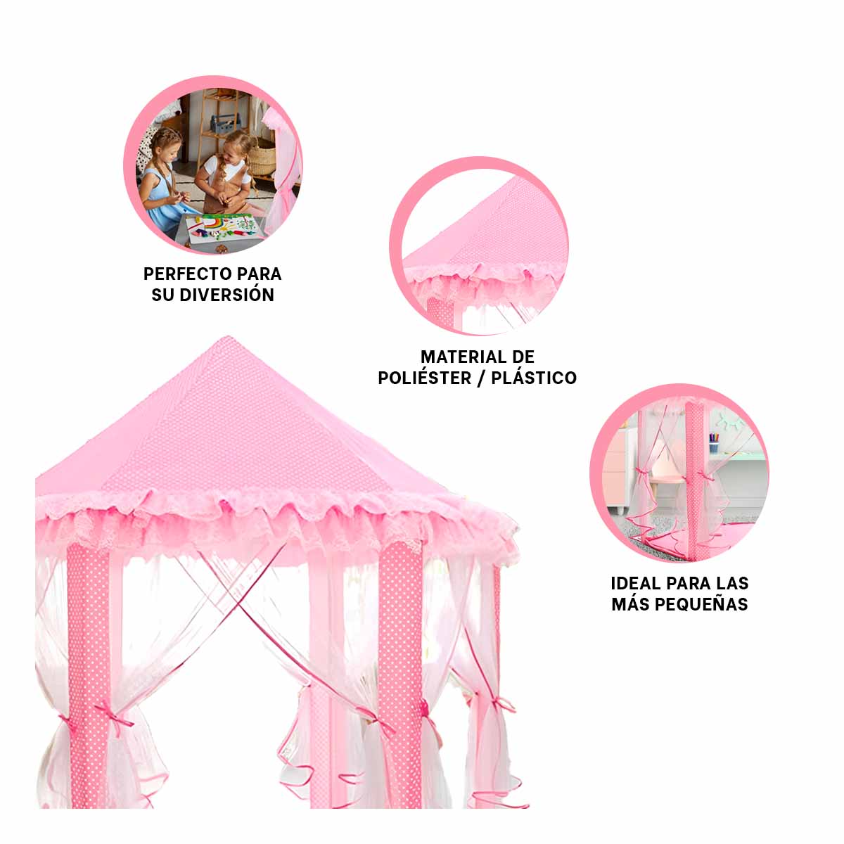 PACK4 CARPA LAVABLE DE NIÑA ROSADO DE TUL Y+REGALO AGENDITA - 2