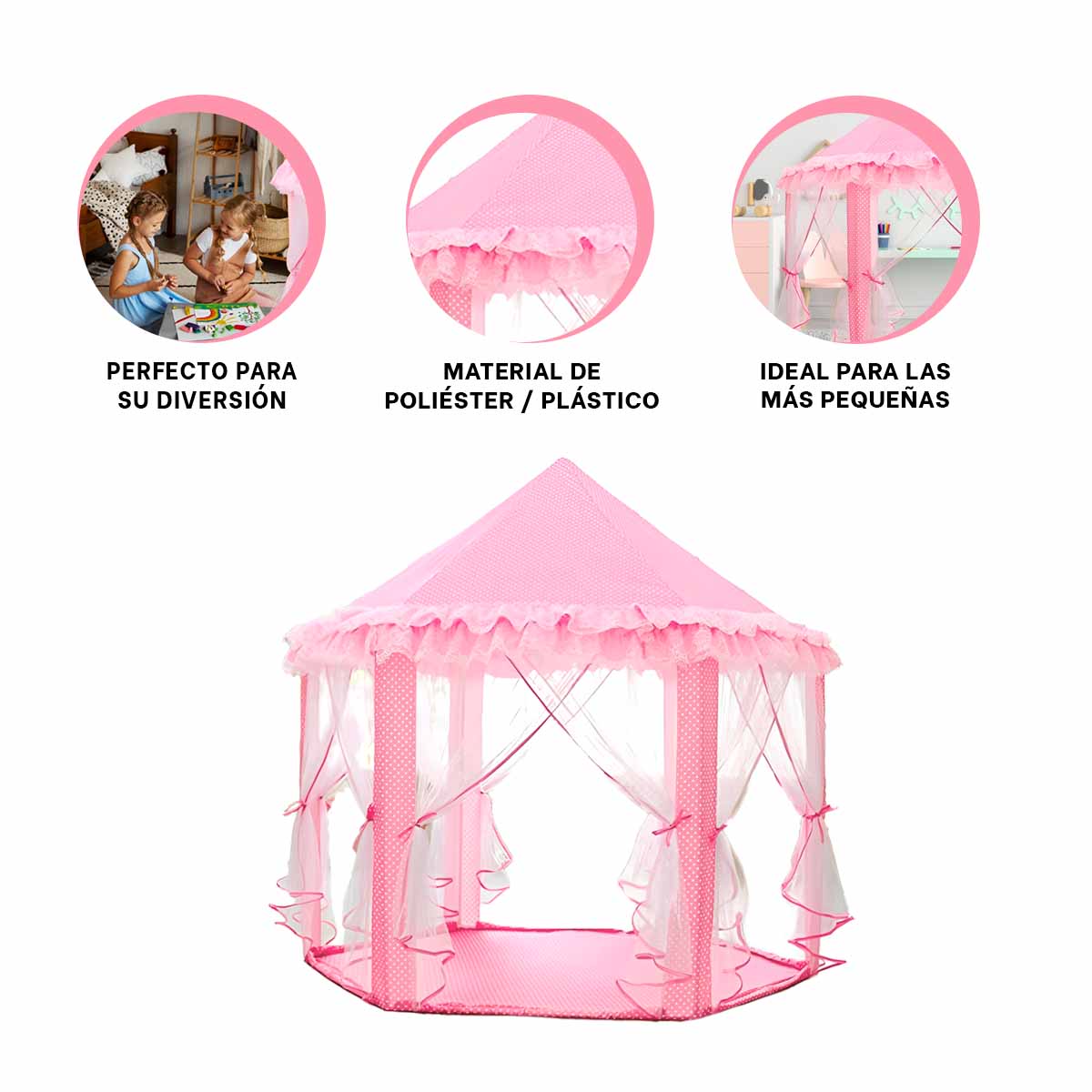 PACK4 CARPA LAVABLE DE NIÑA ROSADO DE TUL Y+REGALO AGENDITA - 3