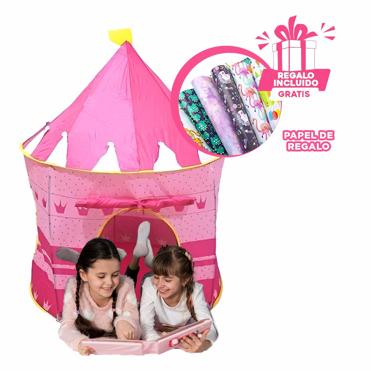 PACK5 CARPA DE JUEGO PARA NIÑA 105X135CM Y+PAPEL DE REGALO - 1