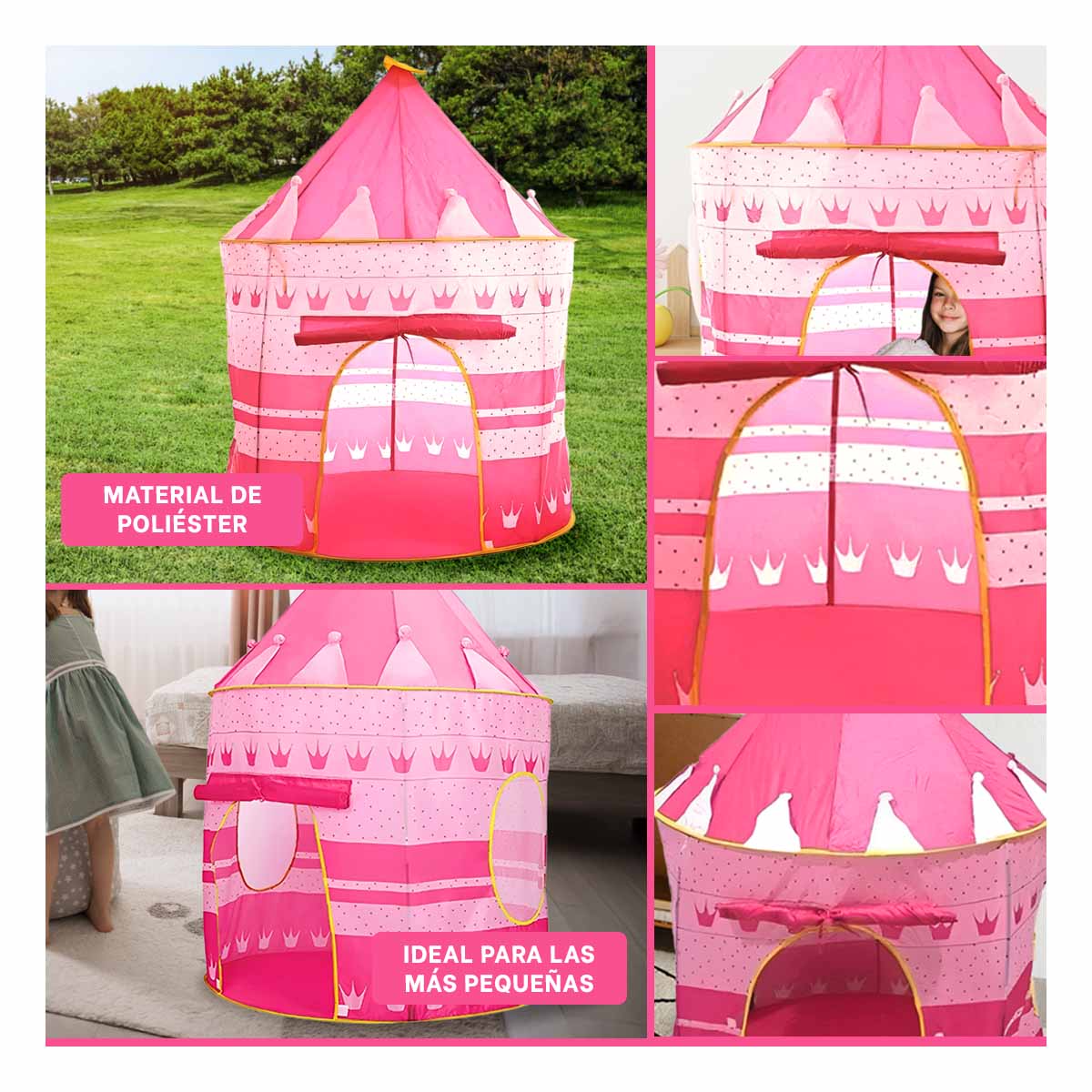 PACK5 CARPA BONITA Y ELEGANTE DE 105X135CM EN COLOR ROSADO - 2