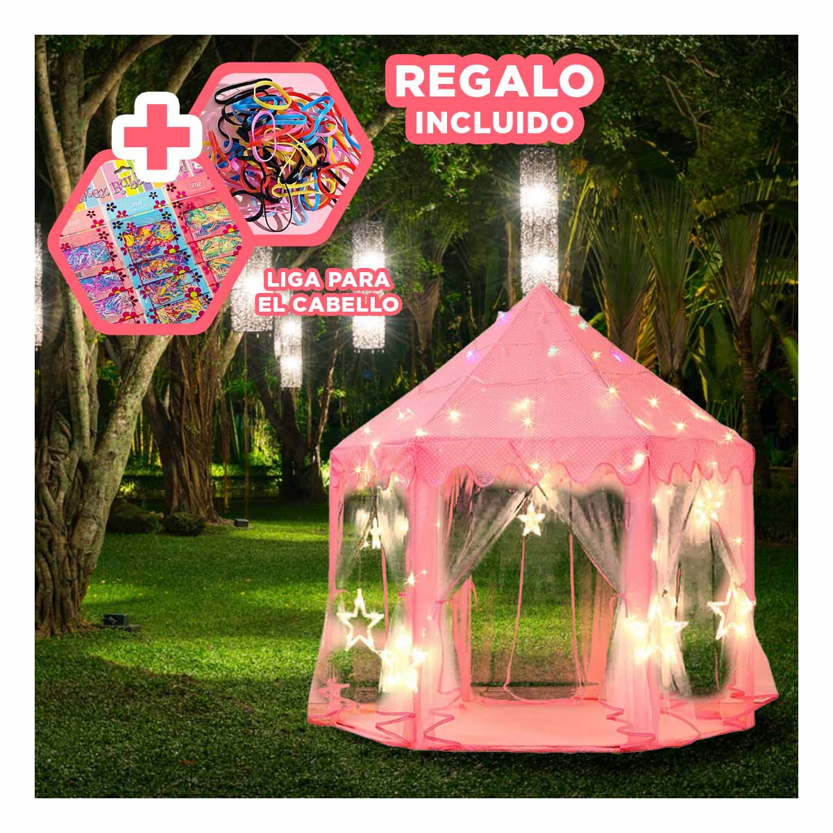 PACK3 CASITA DE CAMPO ELEGANTE CON LUCES Y+LIGAS DE REGALO - 1