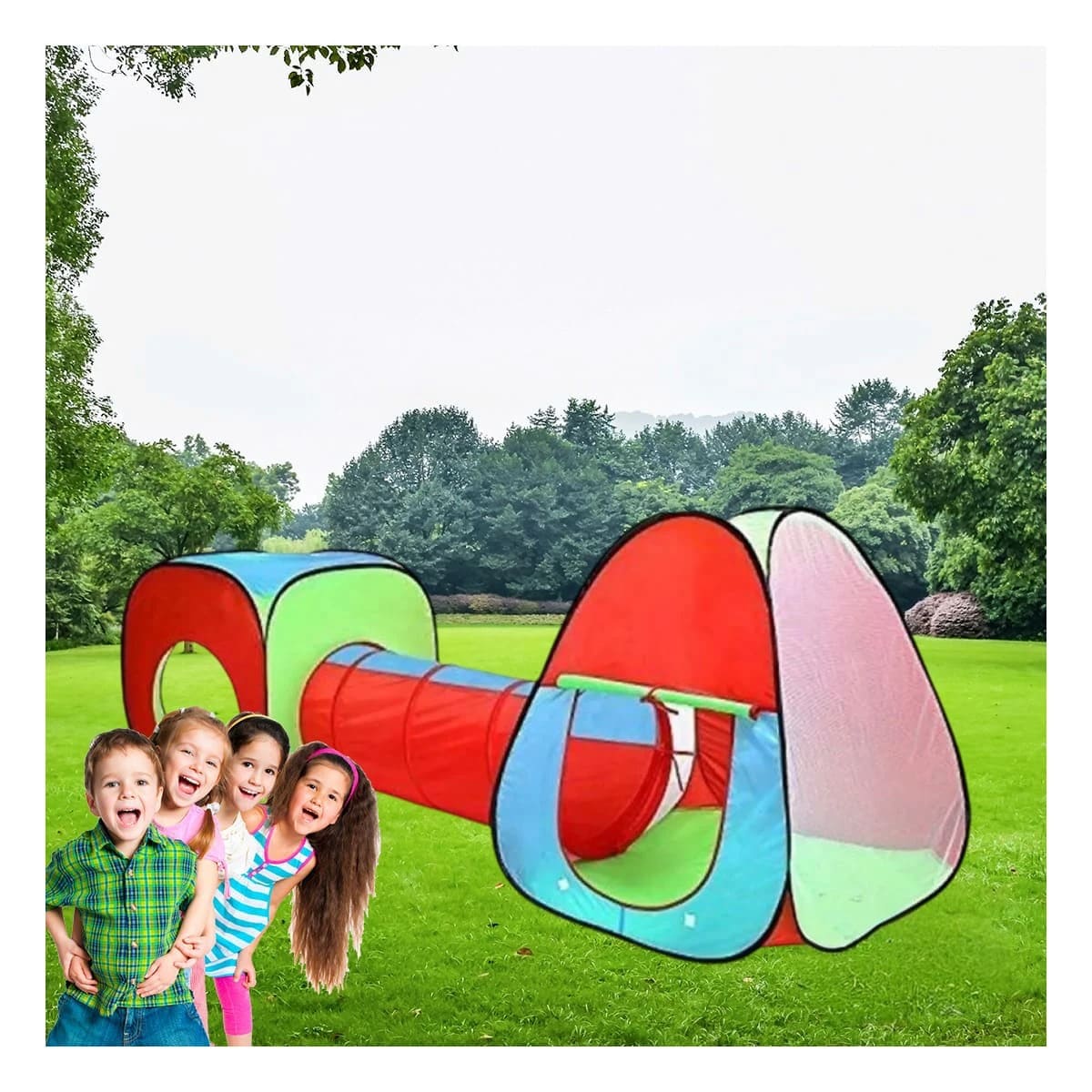 PACK5 CARPA TUNEL CAMPO DE 3 PIEZAS 253X79X88CM MULTICOLOR - 1