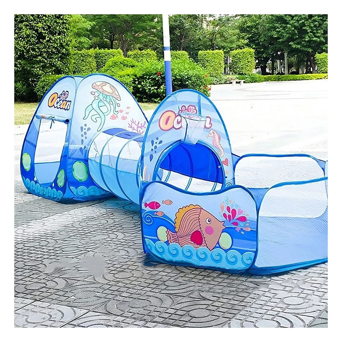 PACK3 CARPA CON TUNEL COLOR CELESTE Y+REGALO STICKERS - 1