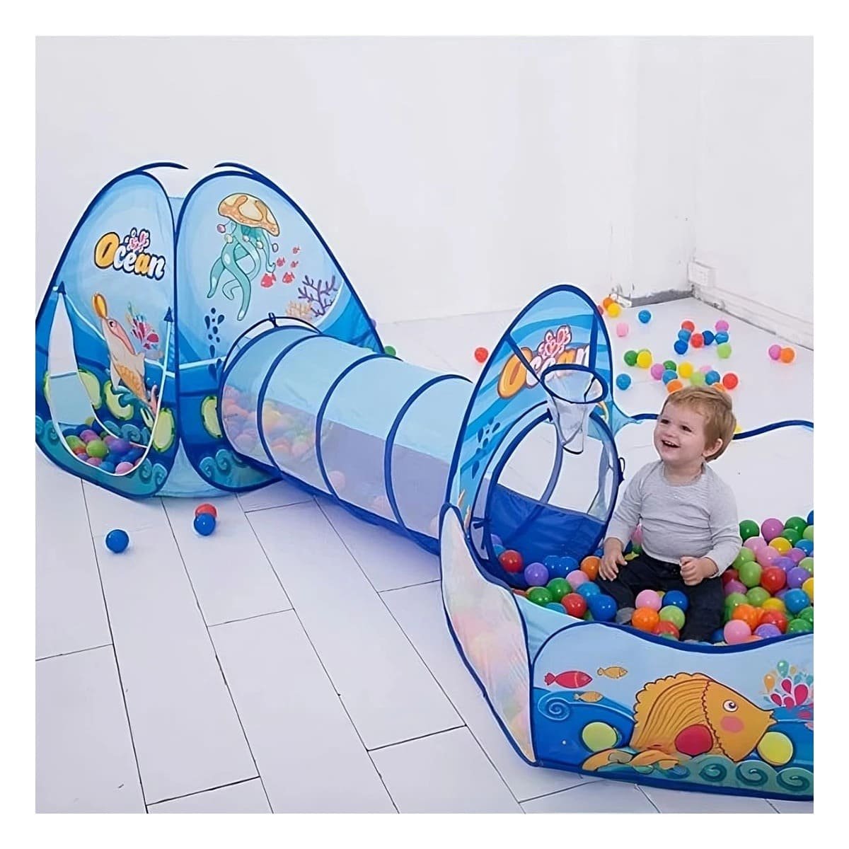 PACK4 CARPA RAPIDA DE NIÑO DE CAMPO 3 PIEZAS MG-16335 EB CELESTE PARA JUEGOS Y+PAPEL REGALO - 2