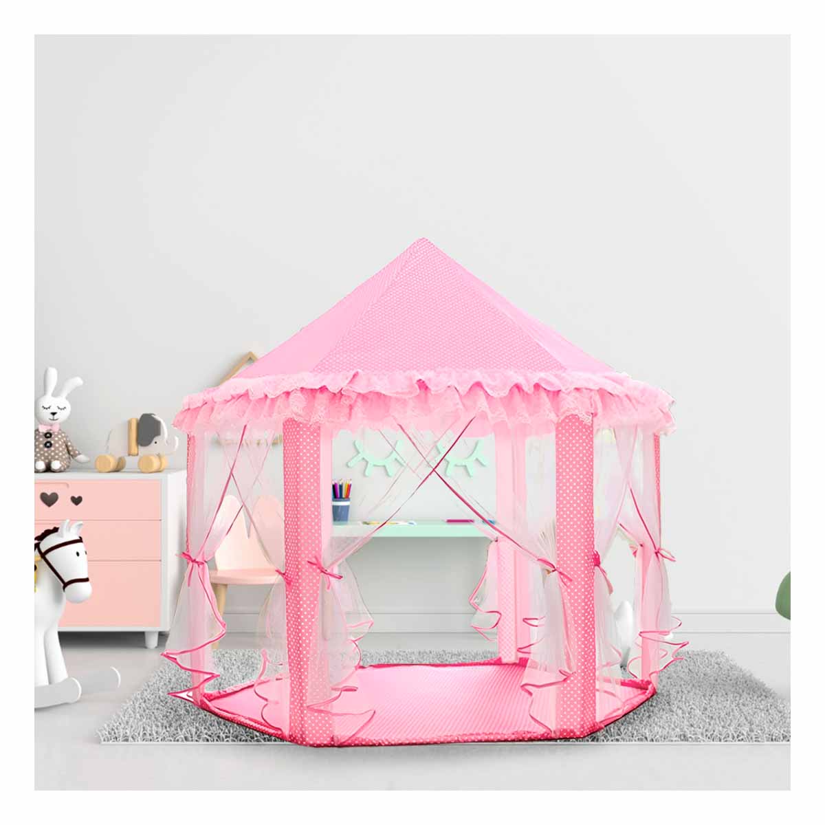PACK3 CARPA LINDO DE INFANTE ROSADO DE TUL Y+REGALO STICKERS - 3