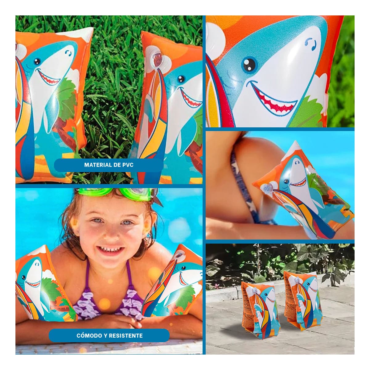 PACK9 BRAZERAS PARA PISCINA EN TIBURON Y+PAPEL DE REGALO - 3