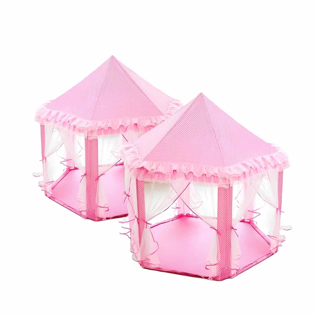 PACK3 CARPA MOVIL 140X135CM PARA NIÑA EN COLOR ROSADO DE TUL - 2