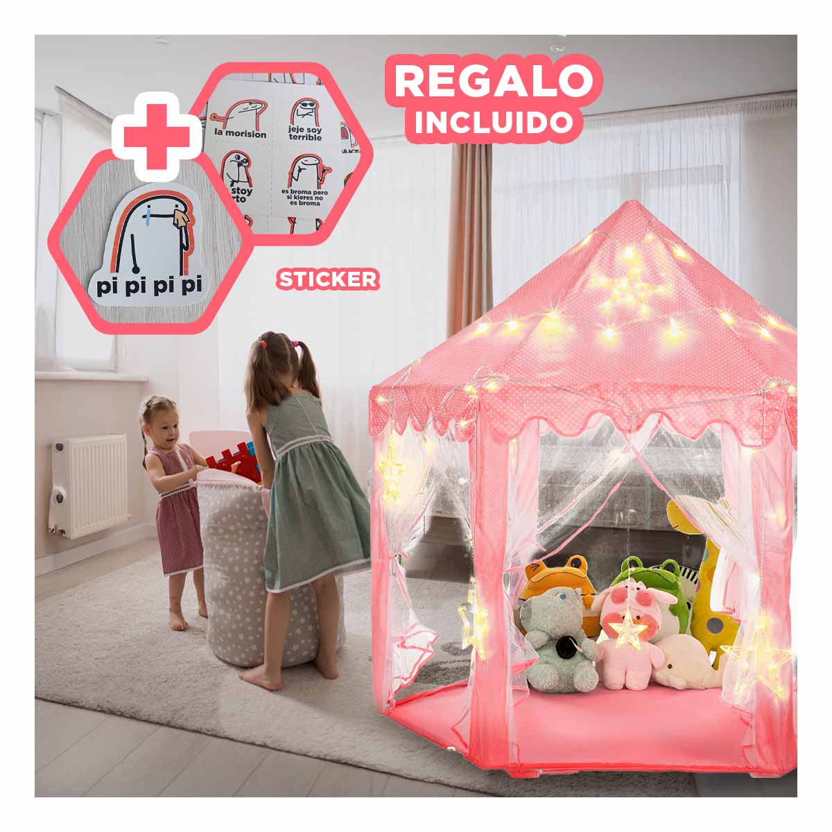 PACK3 CARPA LINDO DE INFANTE CON LUCES Y+REGALO STICKERS - 1