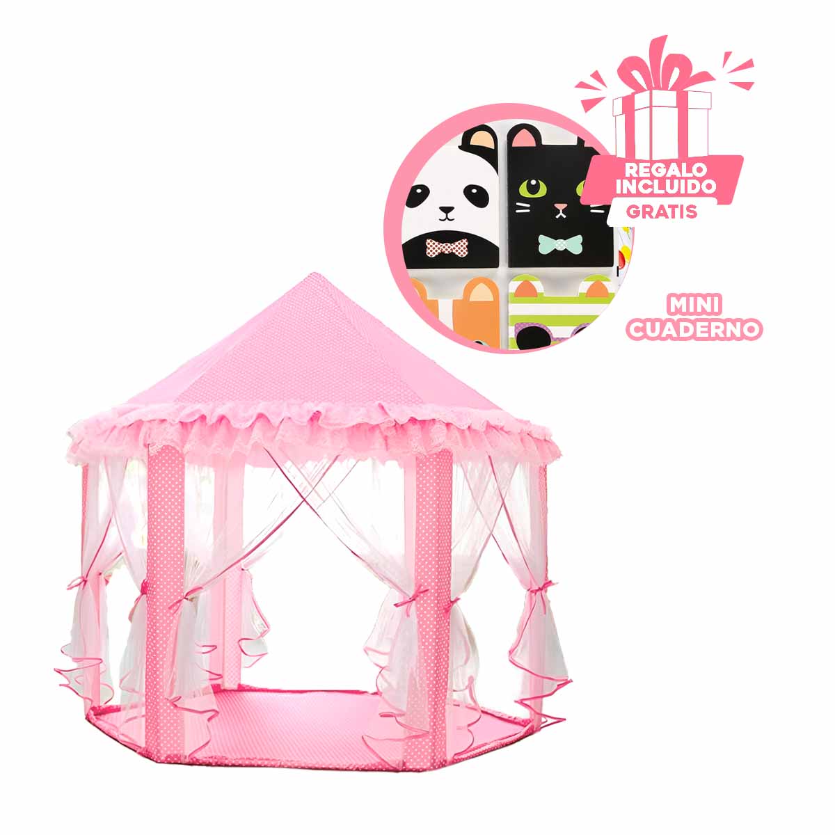 PACK2 CARPA LAVABLE DE NIÑA ROSADO DE TUL Y+REGALO AGENDITA - 1
