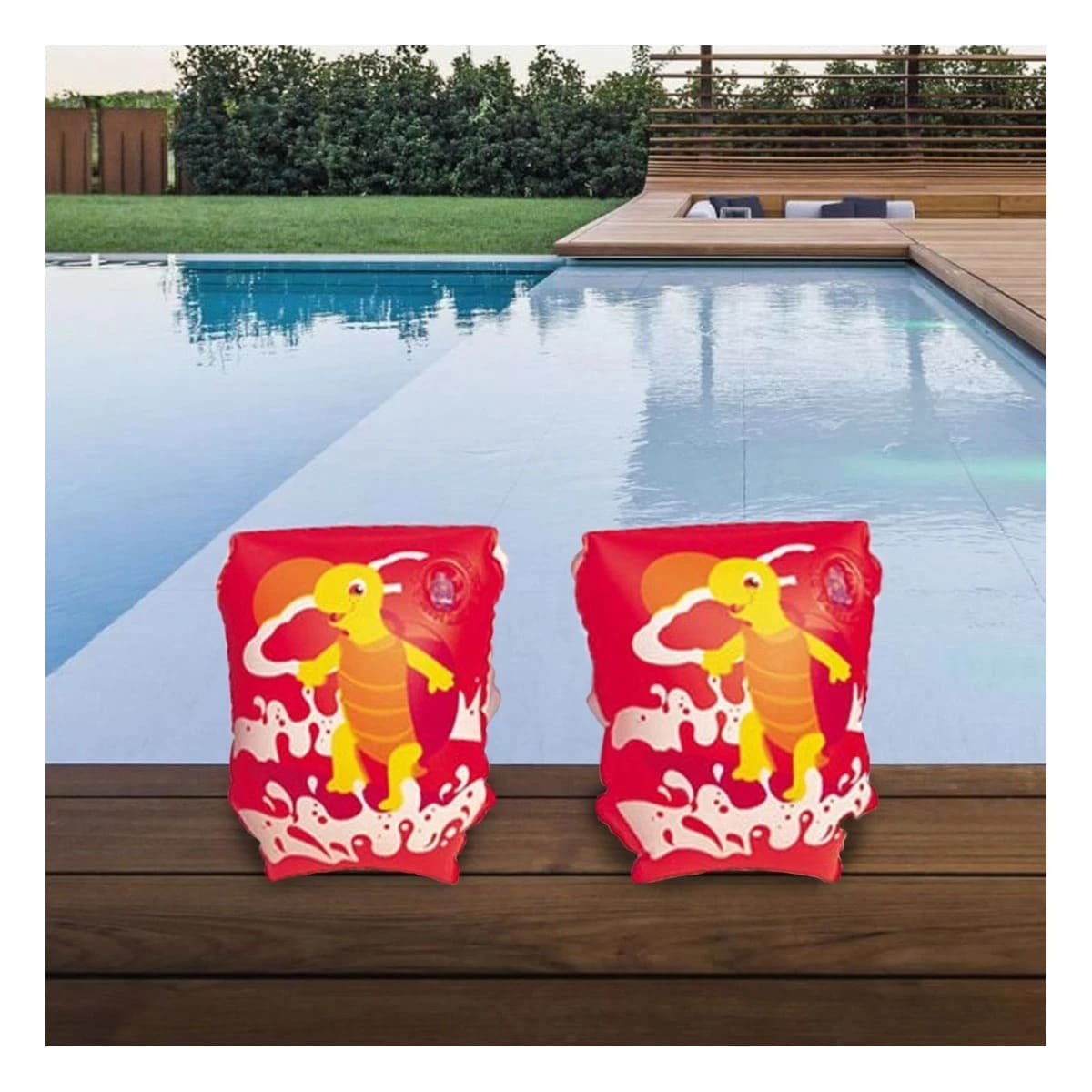 PACK4 BRAZALETES ANIMALES ACUATICOS TORTUGA ROJO PARA DIVERSION EN PISCINA - 5