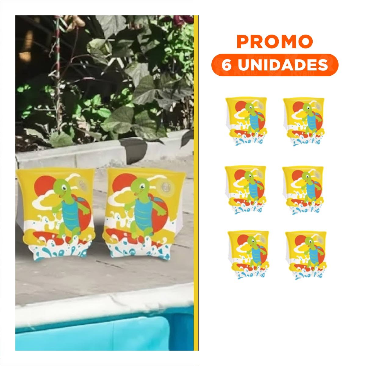PACK6 AROS ANIMALES ACUATICOS TORTUGA 32043 PARA JUEGOS EN AGUA CON NINOS - 1