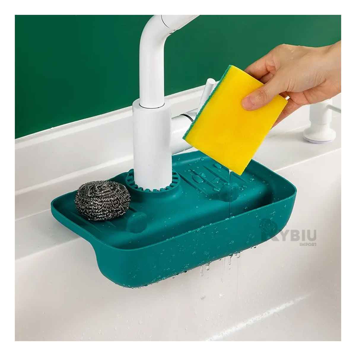 ESCURREPLATOS DURADERO EN COLOR VERDE Y+BANDERITAS ADHESIVAS - 1