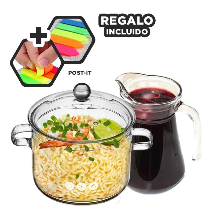 PACK2 OLLA PARA SOPA 1500ML Y+BANDERITAS ADHESIVAS - 1