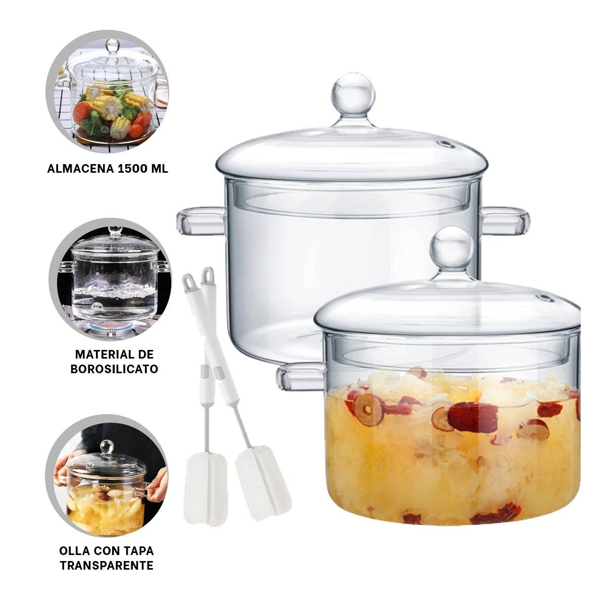 PACK2 OLLA PARA SOPA 1500ML Y+BANDERITAS ADHESIVAS - 4