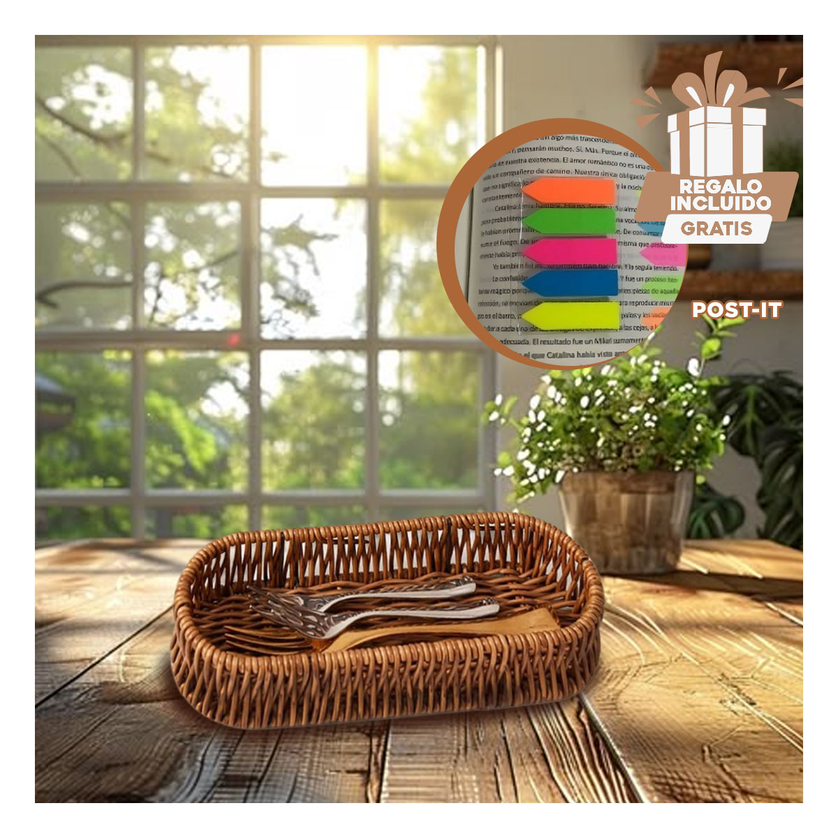 PACK12 AZAFATE DE PRODUCTOS OVALADA Y+BANDERITAS ADHESIVAS - 1