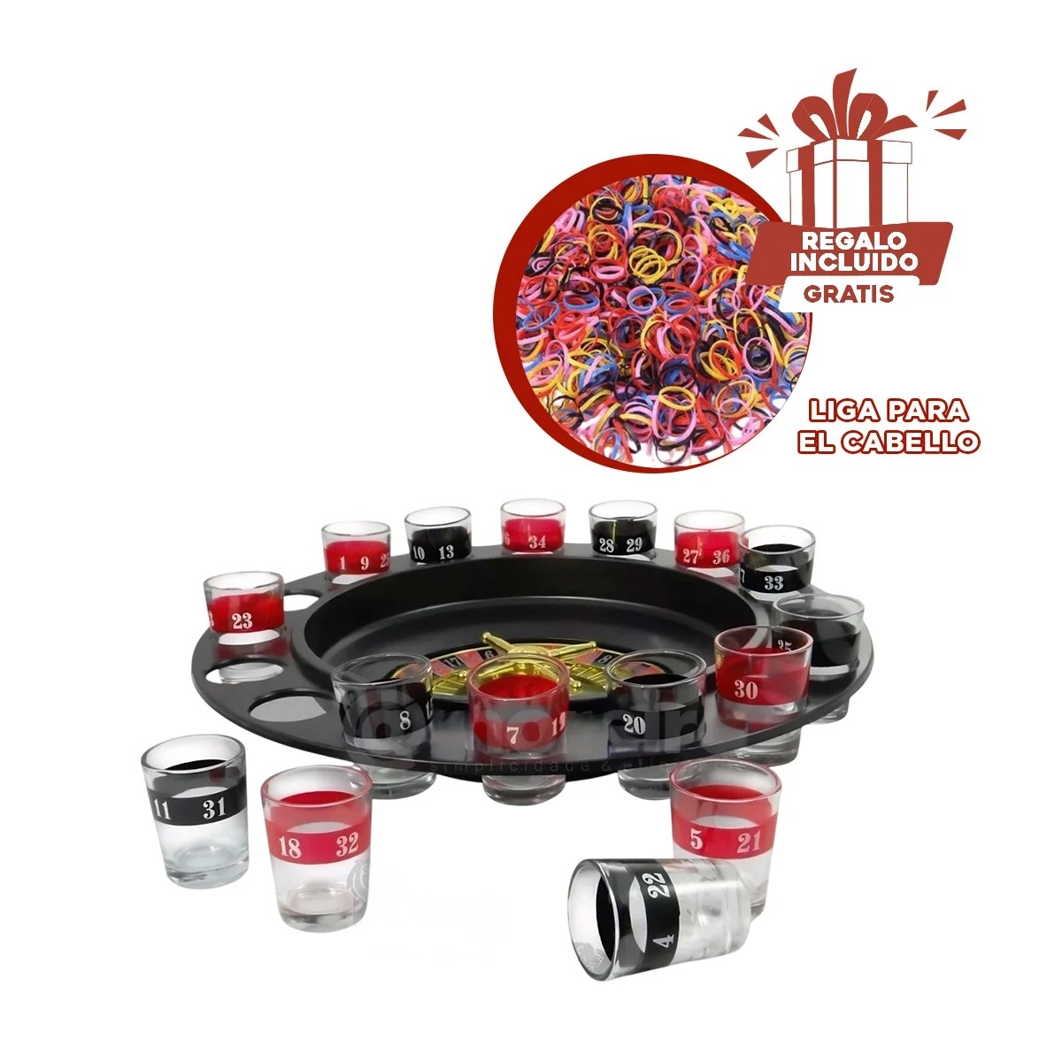 PACK4 RULETA DE TRAGOS SHOT EN MULTICOLOR Y+LIGAS DE REGALO - 1