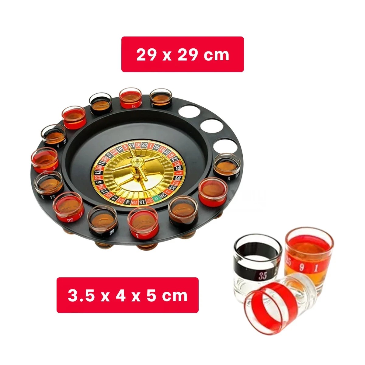 PACK5 JUEGO DE COPAS SHOT EN MULTICOLOR Y+LIGAS DE REGALO - 5