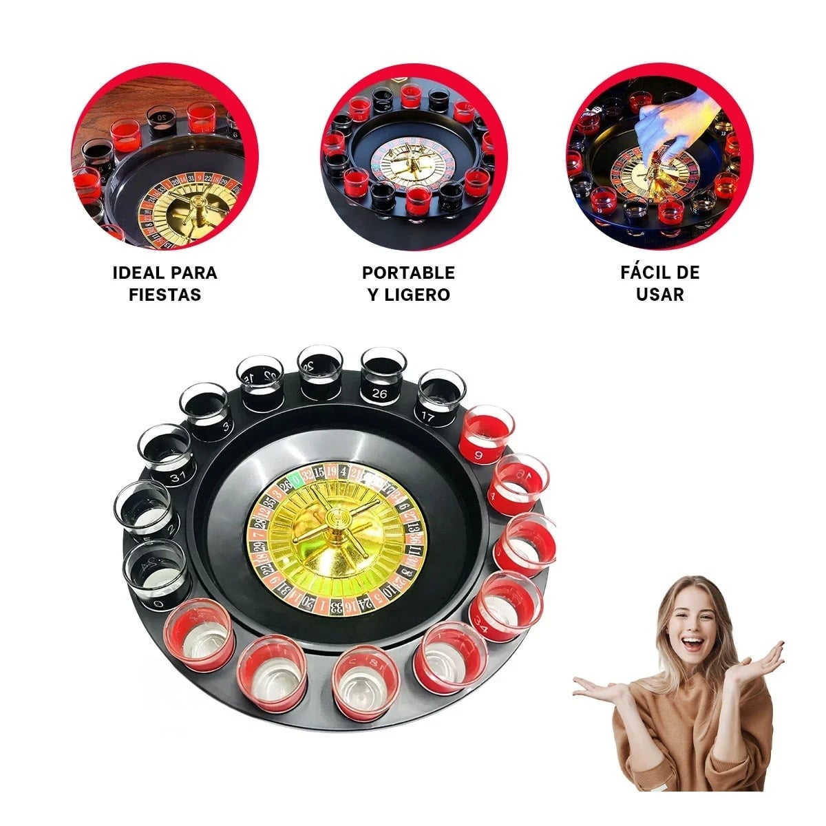 PACK5 JUEGO SHOTS ADULTOS MULTICOLOR Y+PAPEL DE REGALO - 3