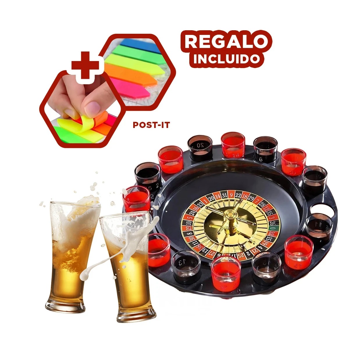 PACK5 JUEGO PARA TRAGOS EN MULTICOLOR Y+BANDERITAS ADHESIVAS - 1