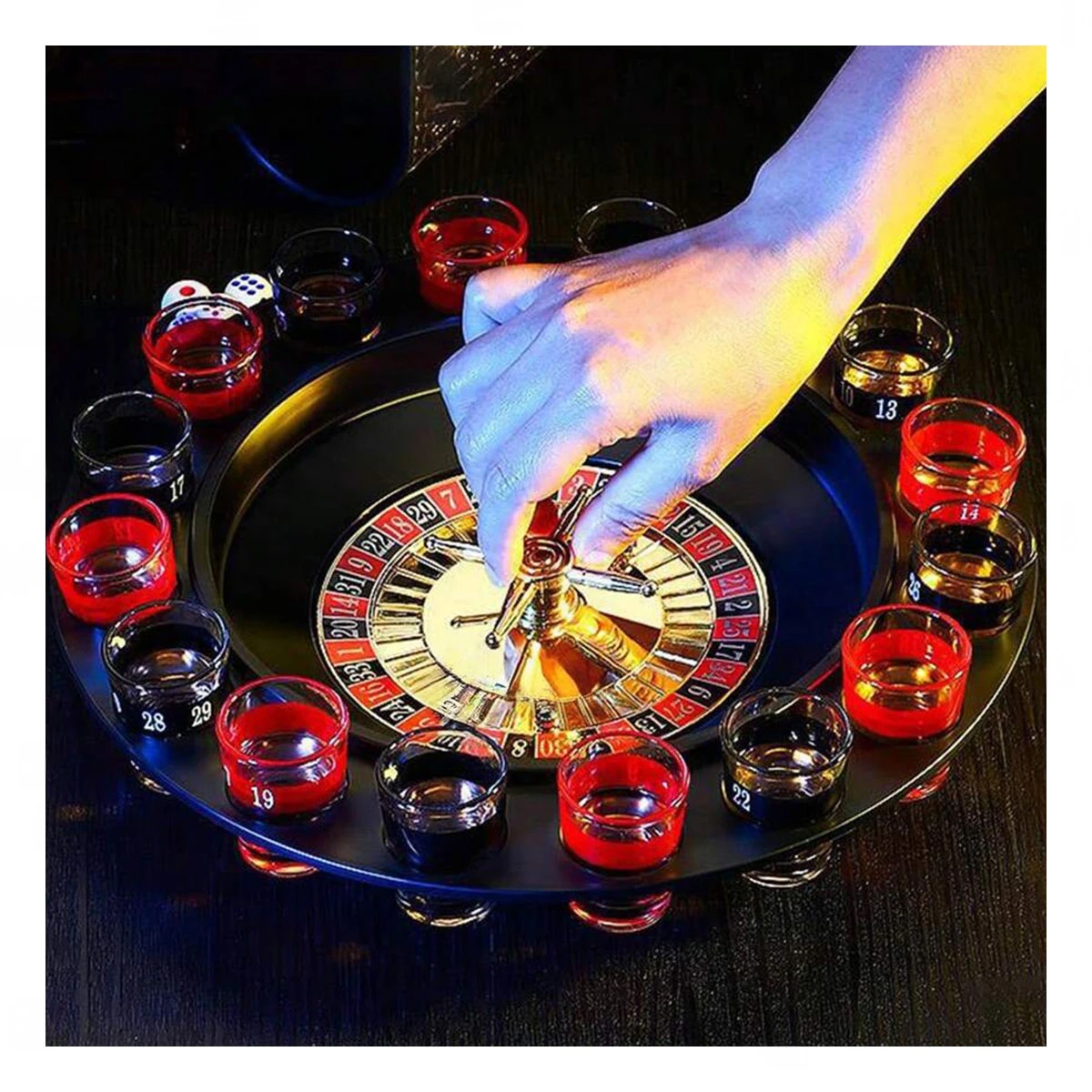 PACK6 RULETA DE COPAS EN MULTICOLOR Y+BANDERITAS ADHESIVAS - 4