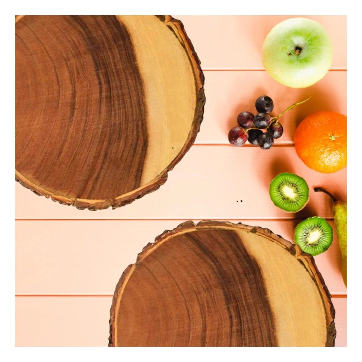 PACK4 ARTICULO DECORATIVO CIRCULAR DE MADERA PARA DECORACION DE HOGAR CALIDO Y+REGALO STICKER - 5