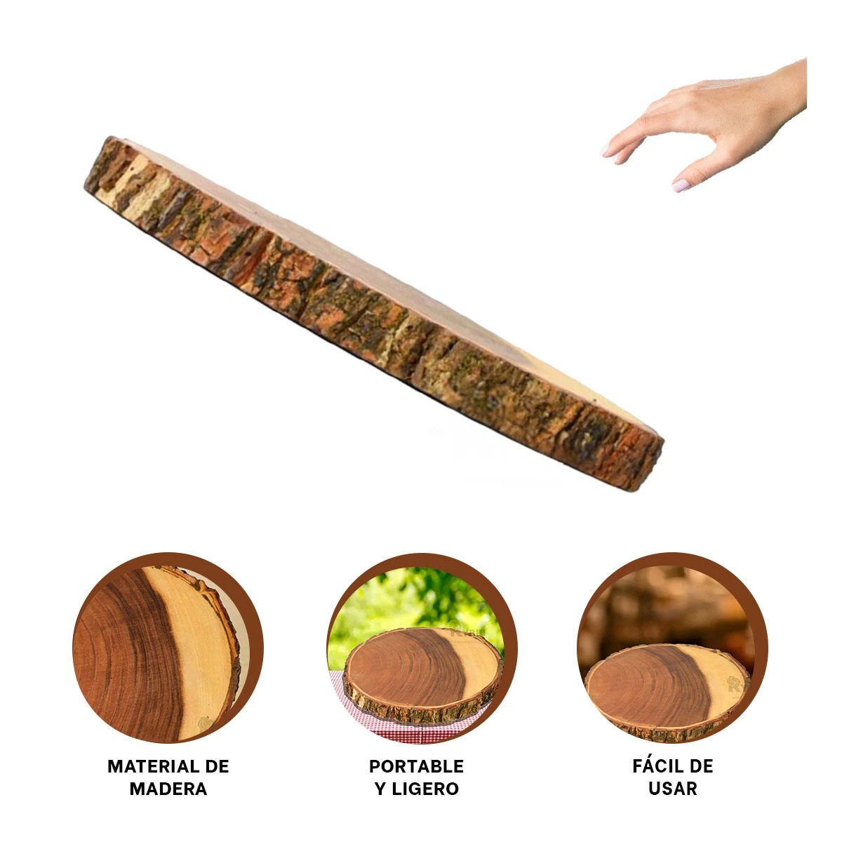 CHAROLA ERGONOMICA DE MADERA 17.8CM Y+REGALO STICKERS - 3