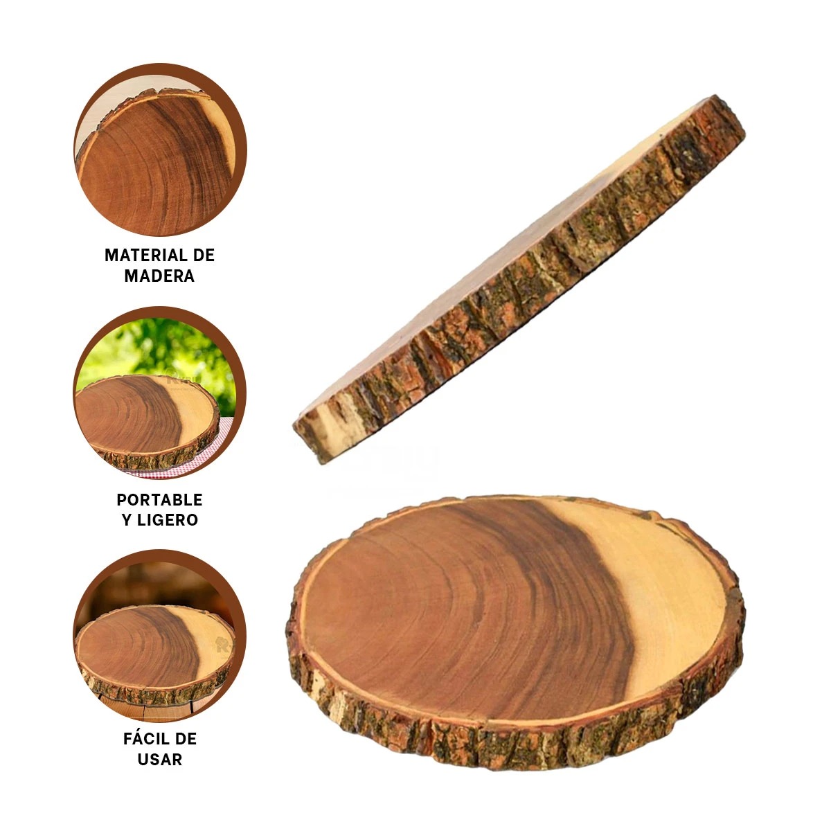 PACK2 BANDEJA ECOLOGICA DE MADERA 17.8CM Y+REGALO AGENDITA - 4