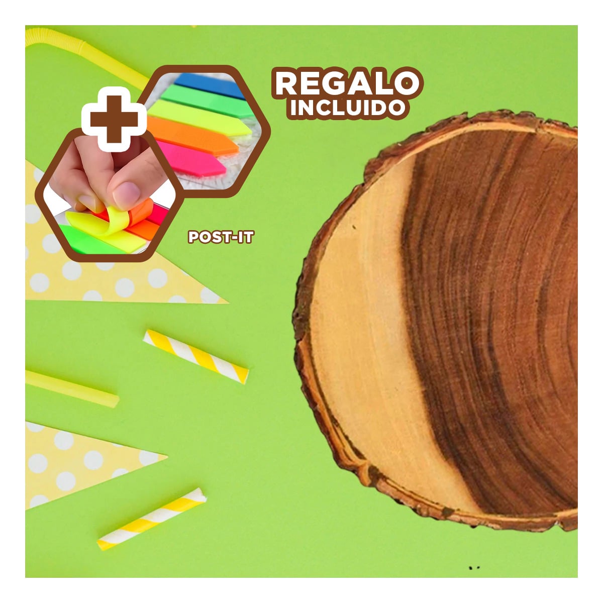 PACK4 BANDEJA ECOLOGICA DE 17.8CM Y+BANDERITAS ADHESIVAS - 1