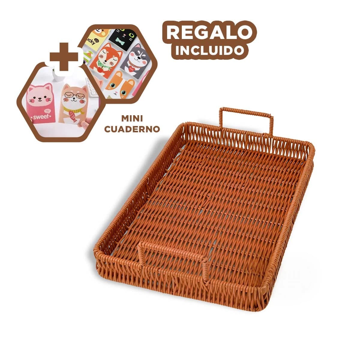 PACK5 CHAROLA RESISTENTE CON ASAS Y+PAPEL DE REGALO - 1