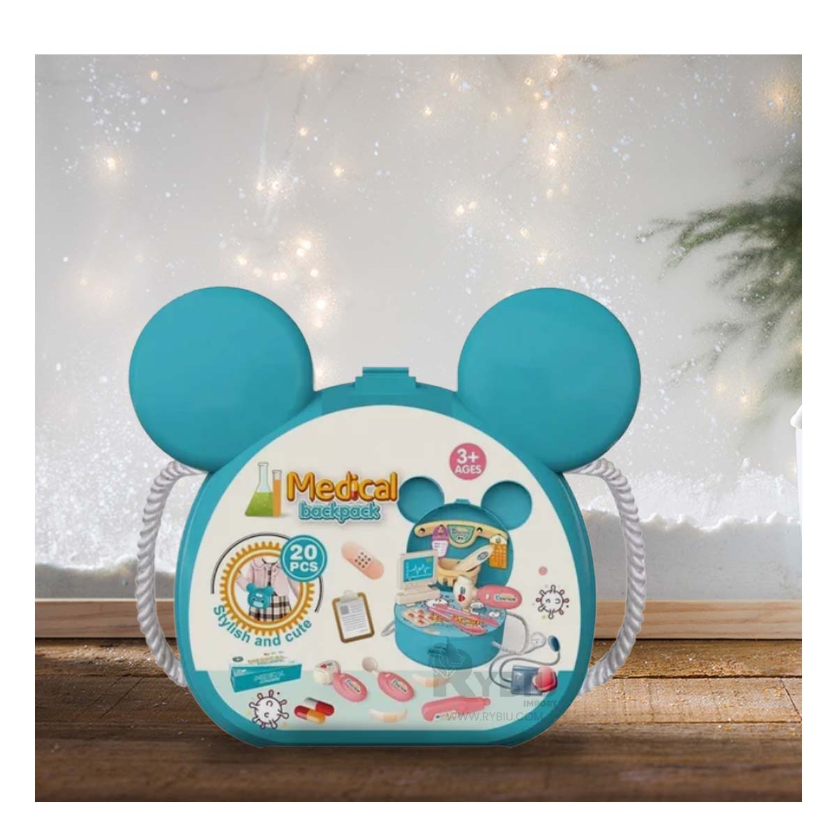 CARTERA PARA NIÑOS JUEGO DIVERTIDO CELESTE Y+PAPEL DE REGALO - 2