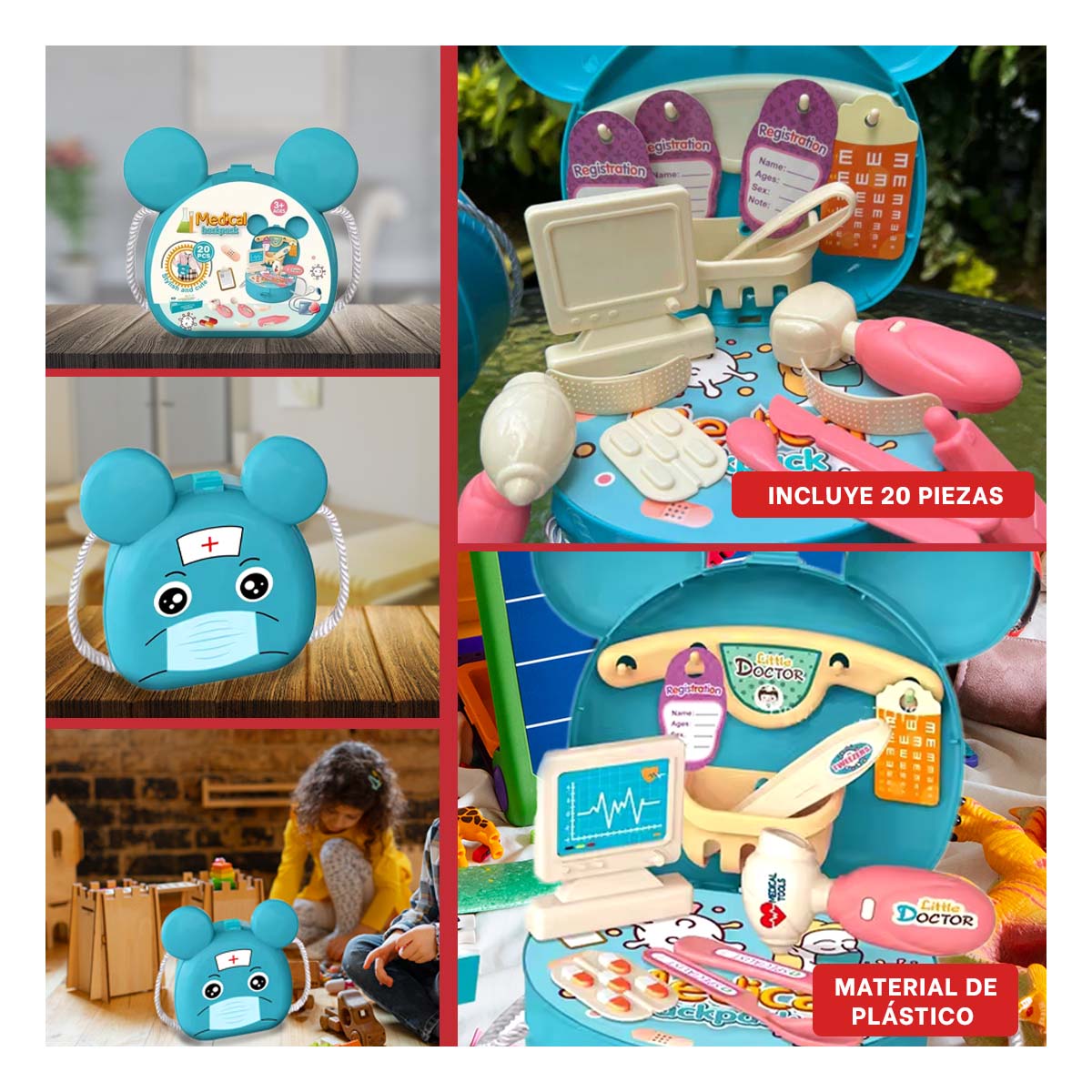 SET DE DIVERSION INFANTIL EN COLOR CELESTE Y+LIGAS DE REGALO - 3
