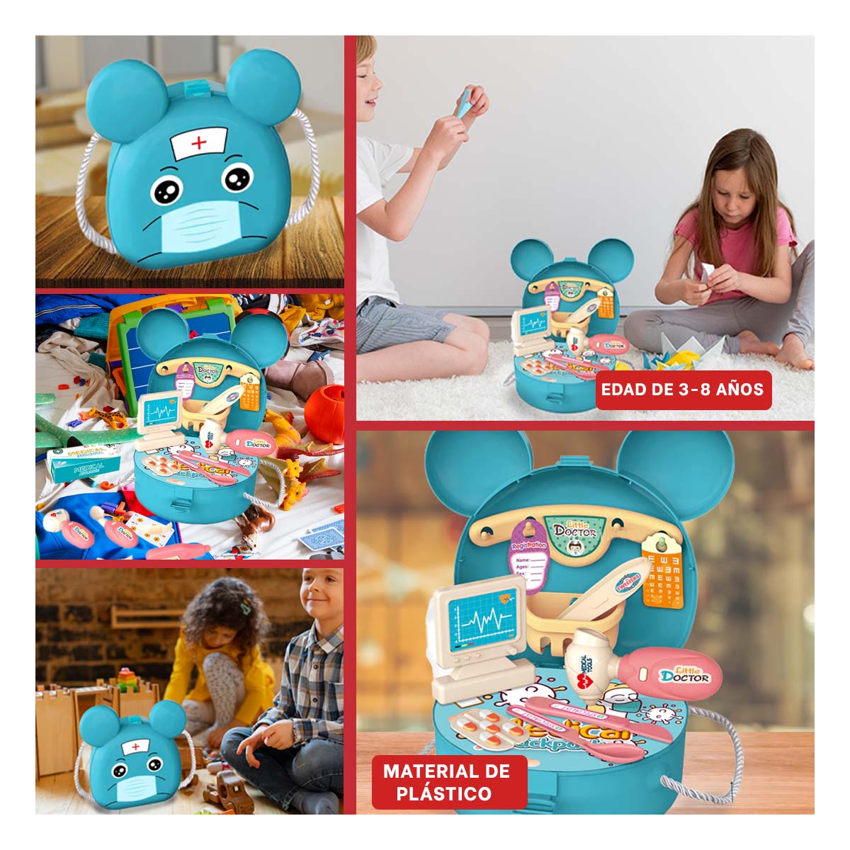 ESTUCHE ENTRETENIDO PARA NIÑOS COLOR CELESTE Y+GIFT STICKERS - 1