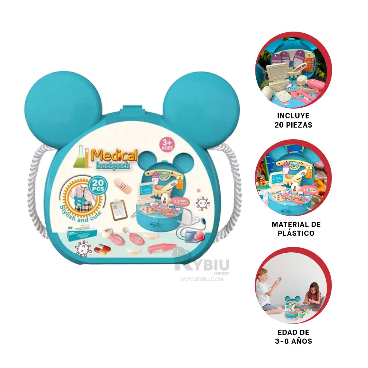 ESTUCHE ENTRETENIDO PARA NIÑOS COLOR CELESTE Y+GIFT STICKERS - 3