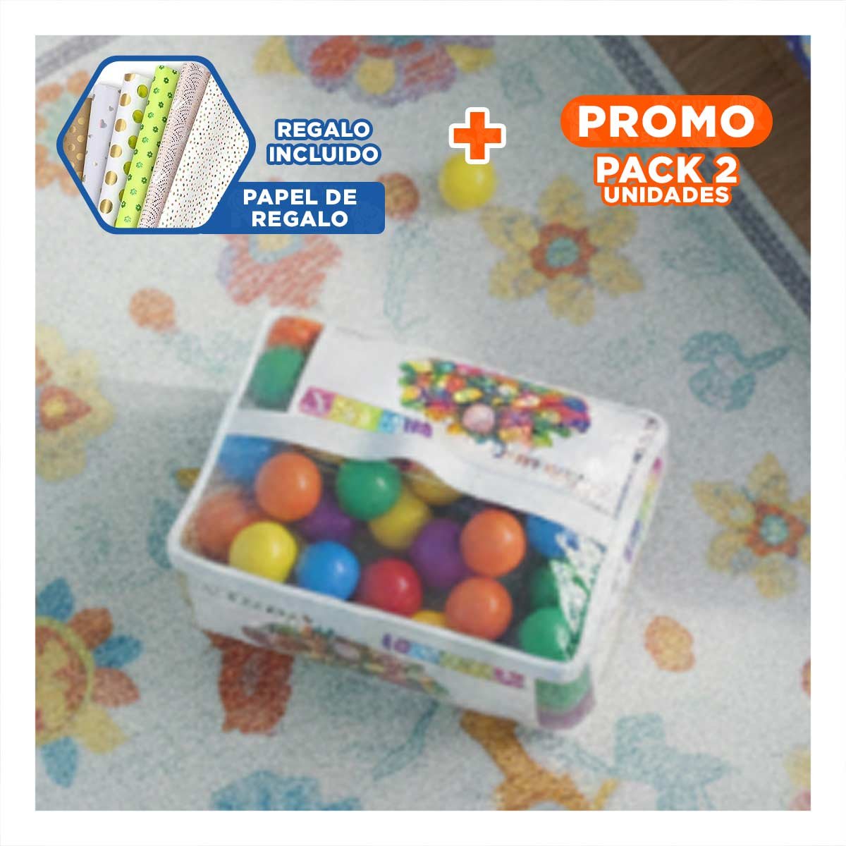 AGRUPACION2 GRUPO DE PELOTAS DE 6,5CM PARA EL CONFORT DE LOS MAS CHICOS Y+PAPEL REGALO - 1
