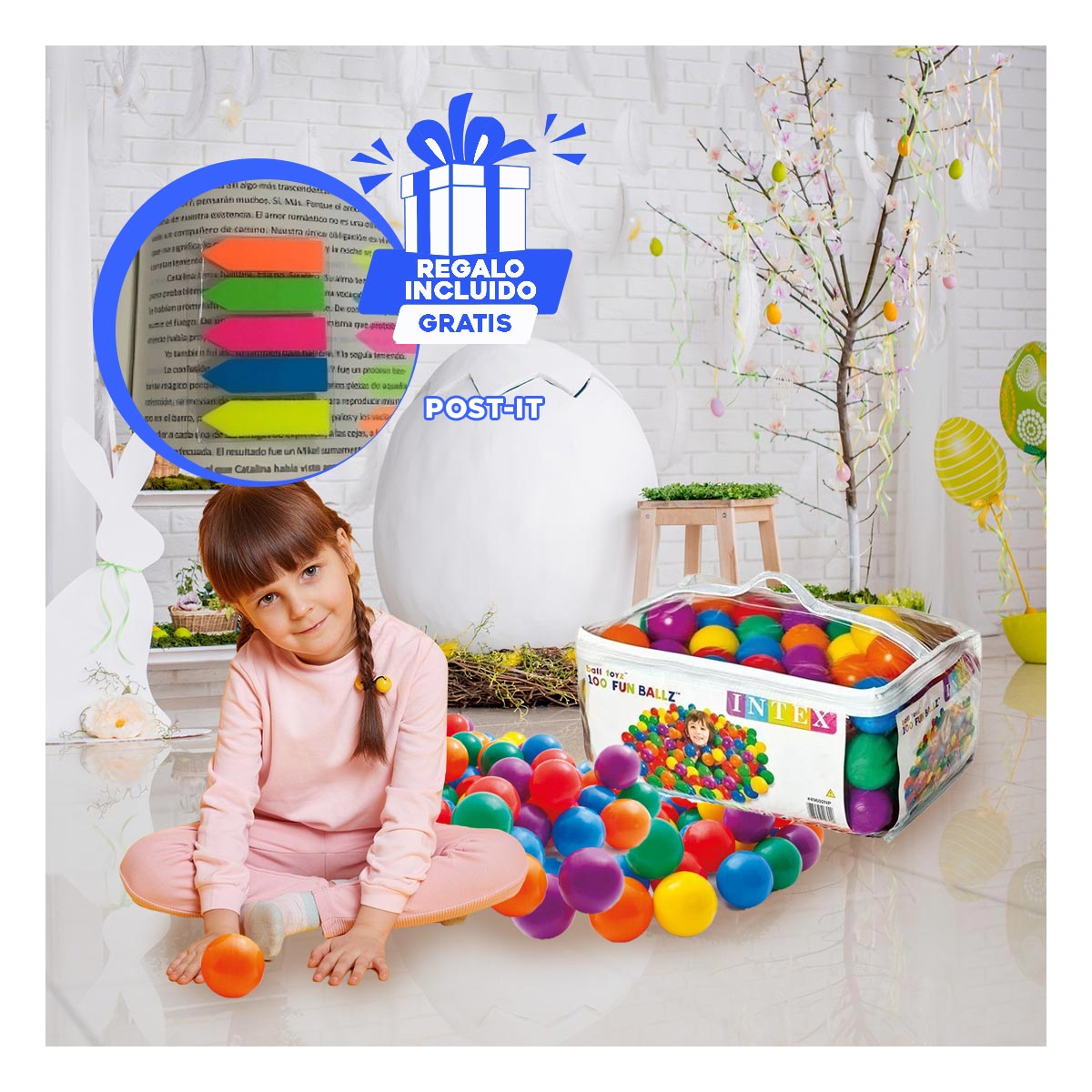 PACK2 SET INFANTIL EN MULTICOLOR Y+BANDERITAS ADHESIVAS - 1