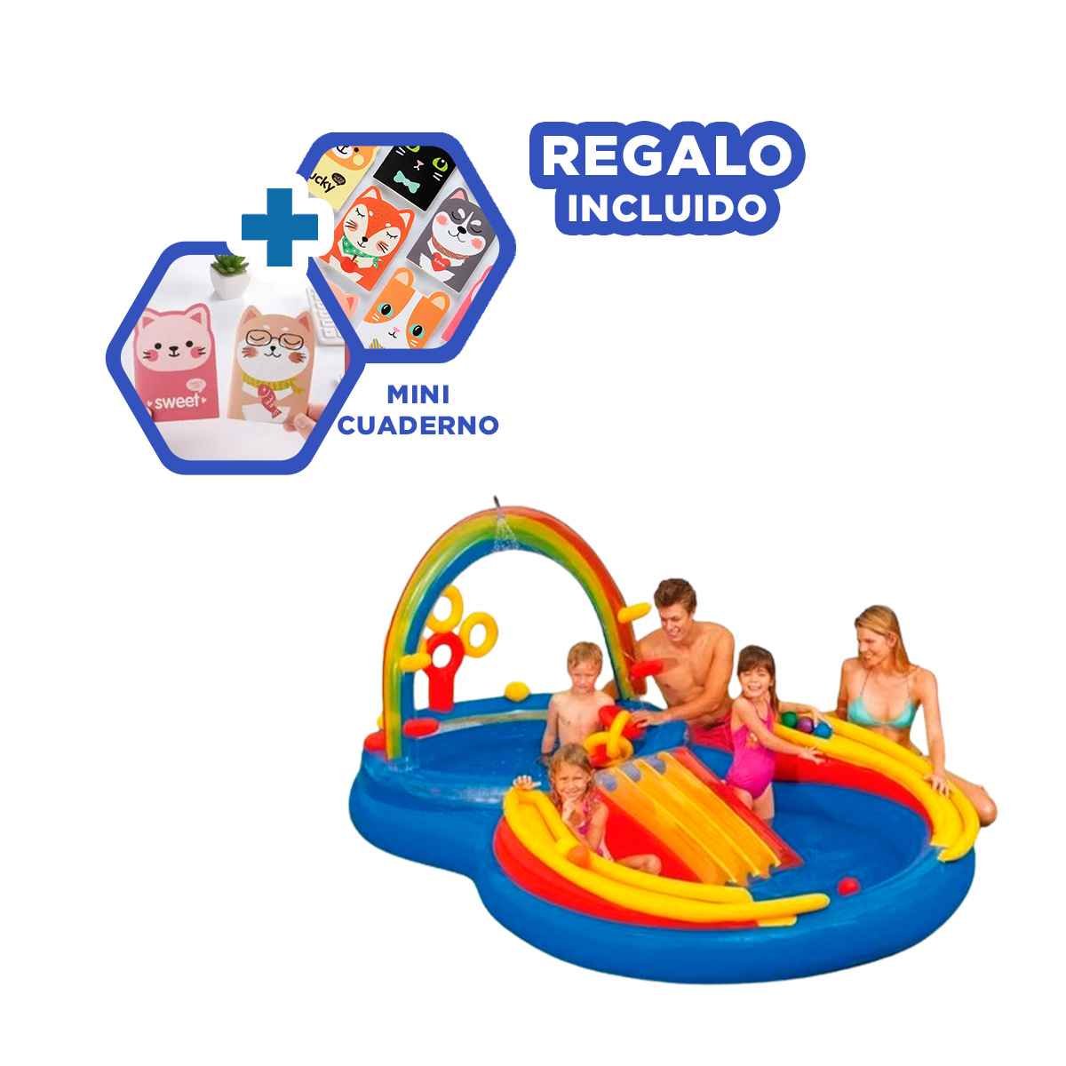 PACK2 INFLABLE MODERNO EN MULTICOLOR Y+REGALO AGENDITA - 1