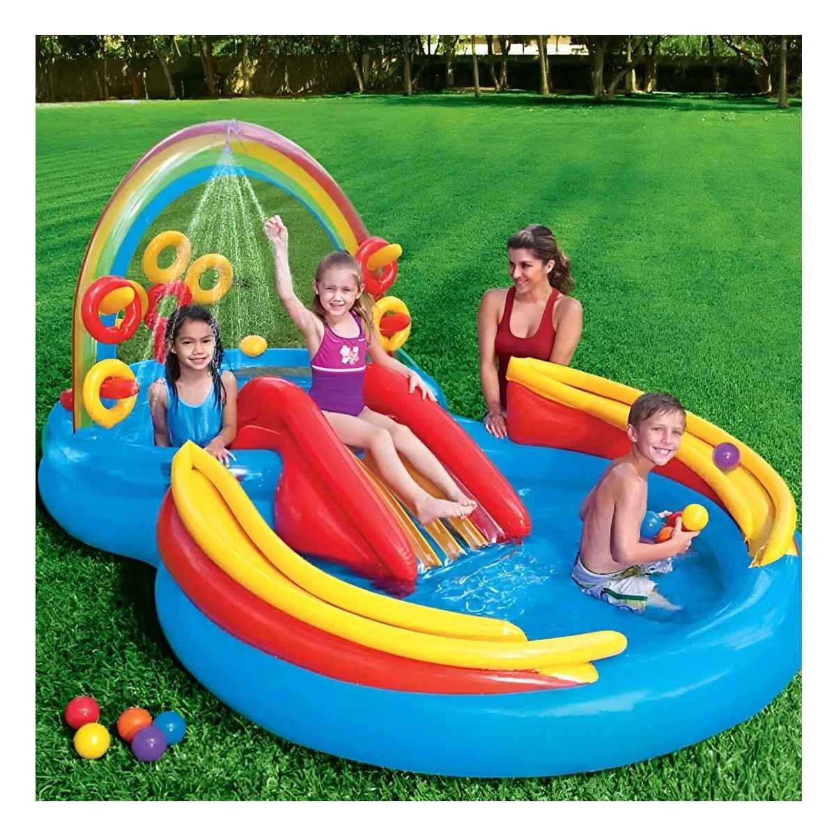 PACK2 ESPACIO RECREATIVO ARCOIRIS INFLABLE PARA NINOS PARA ACTIVIDADES Y+REGALO STICKER - 5