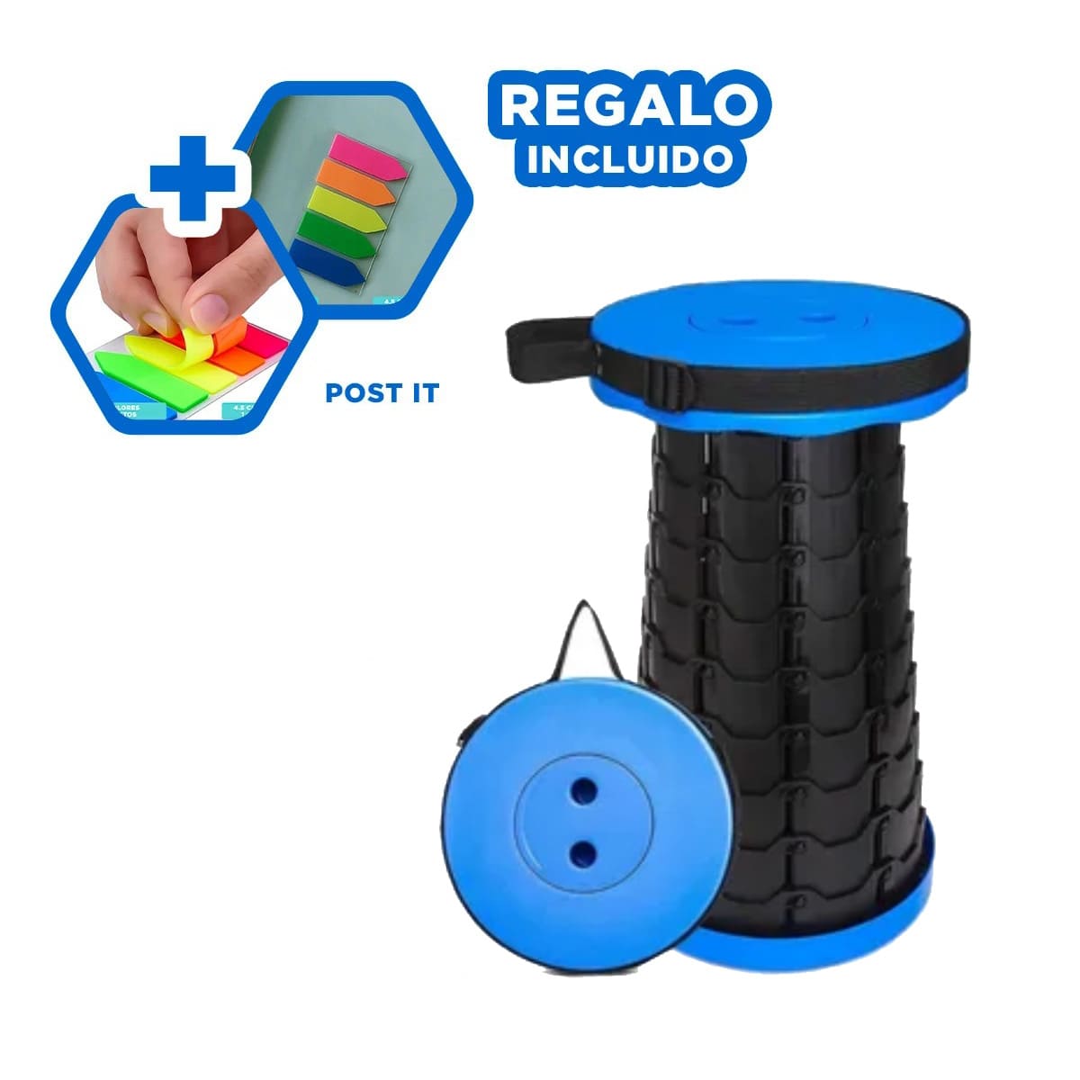 PACK2 SILLA LIGERA EN AZUL Y+BANDERITAS ADHESIVAS - 1