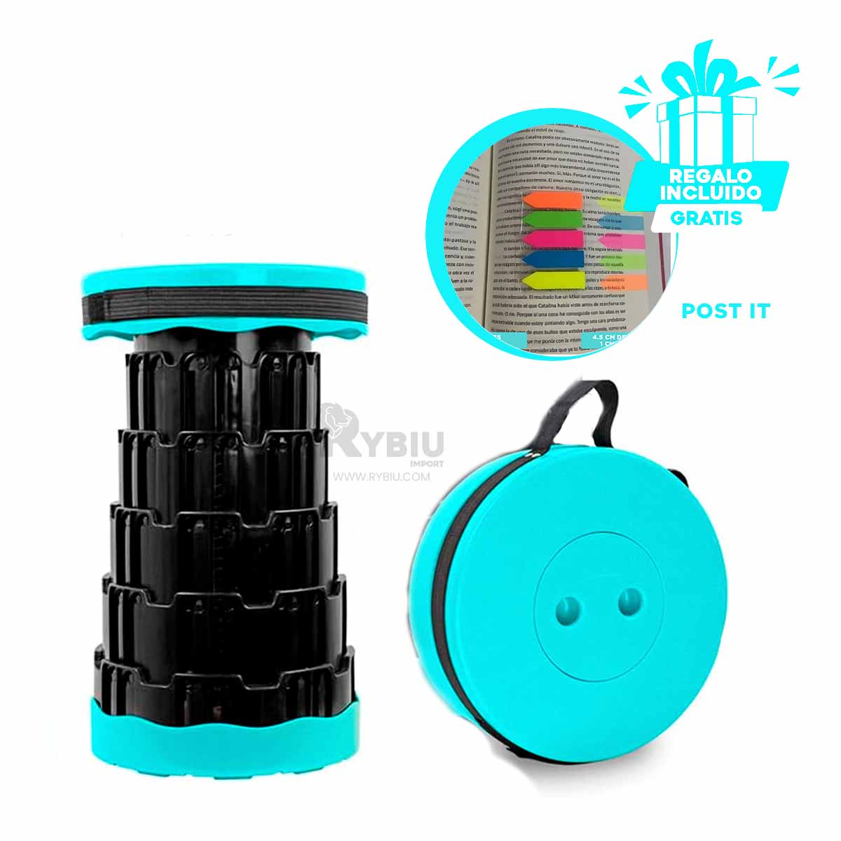 PACK4 SILLA LIGERA EN TURQUEZA Y+BANDERITAS ADHESIVAS - 1