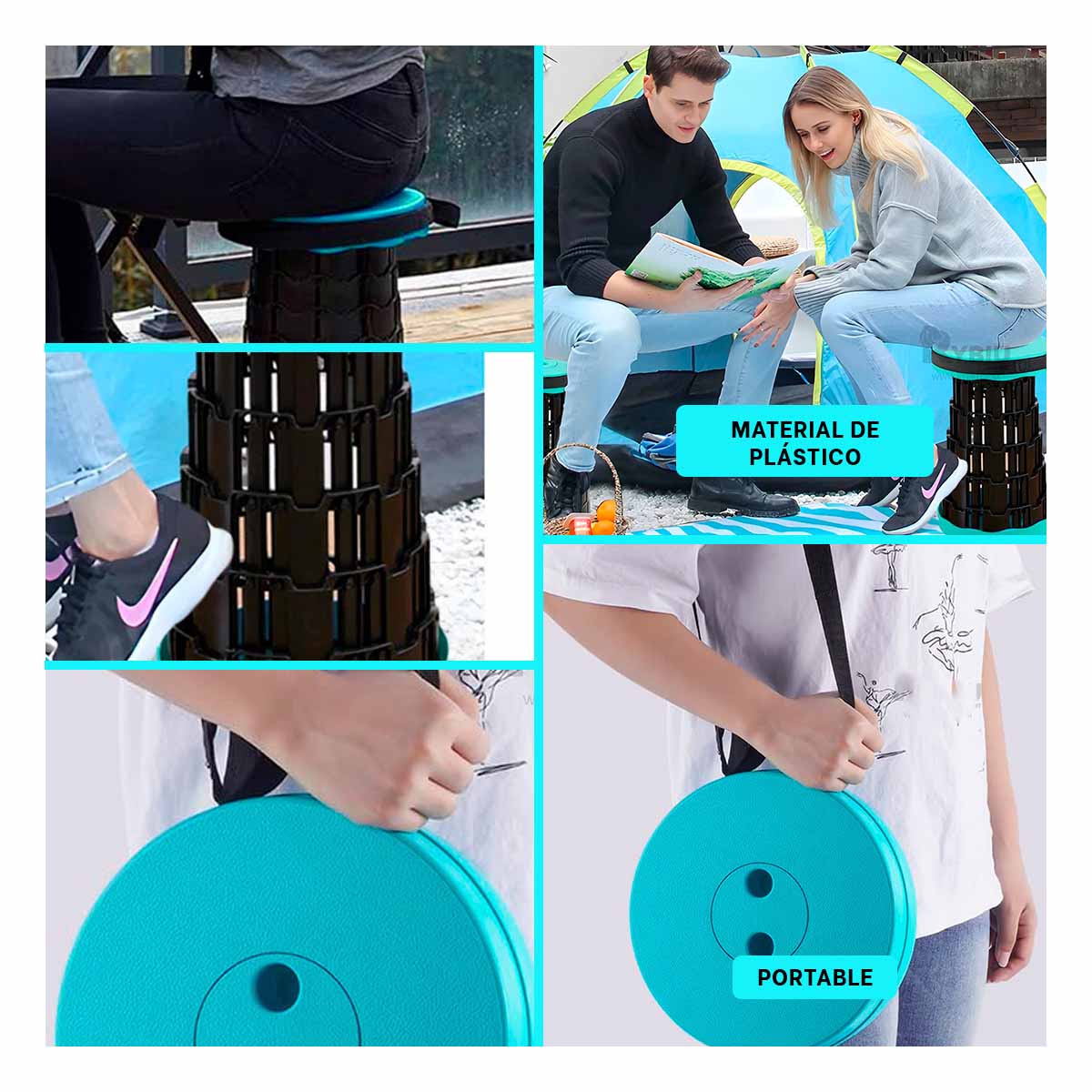 PACK2 SILLA LIGERA EN TURQUEZA Y+BANDERITAS ADHESIVAS - 3