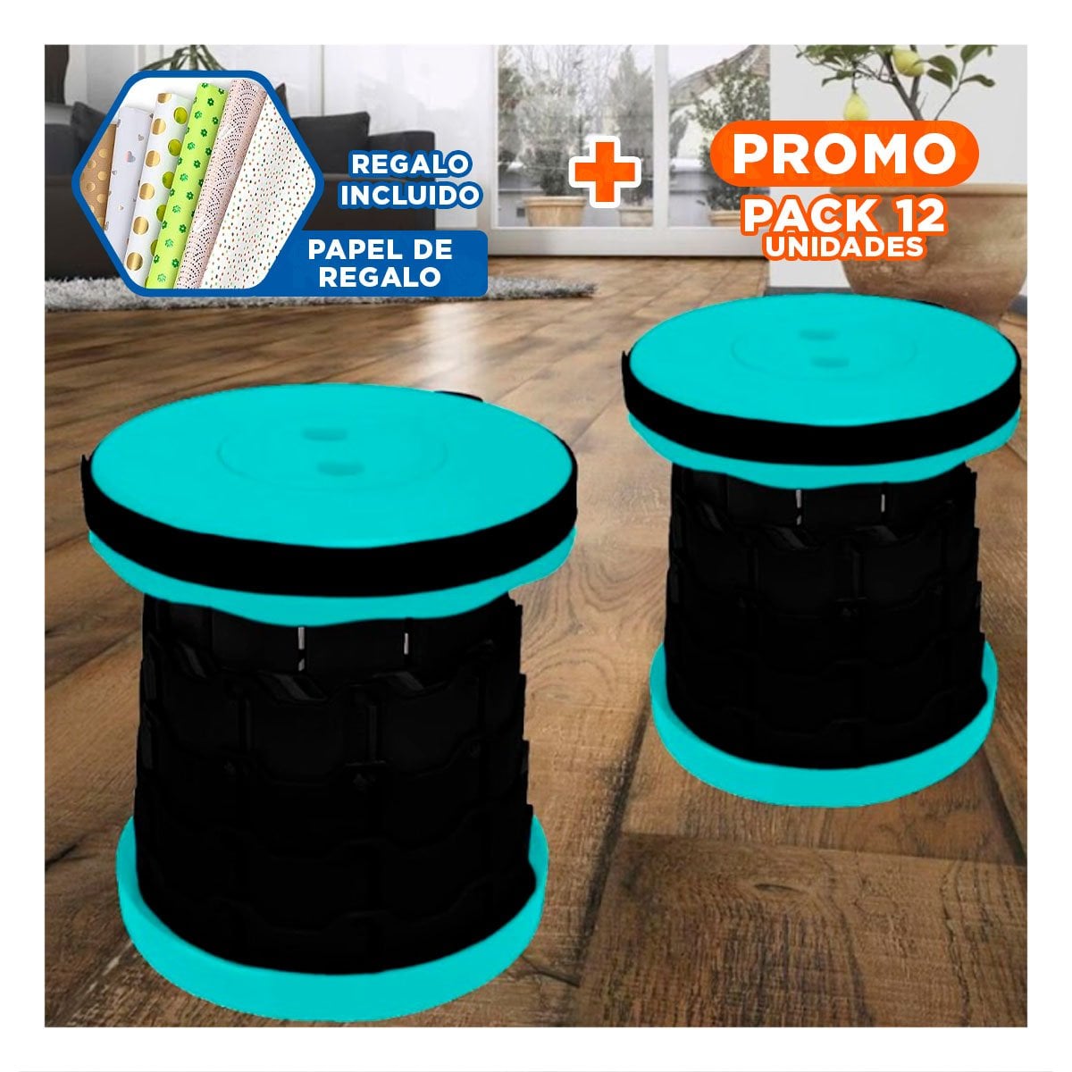PACK12 SOPORTE LIGERO Y SEGURO PARA TRANSPORTAR TURQUEZA Y+PAPEL REGALO - 1