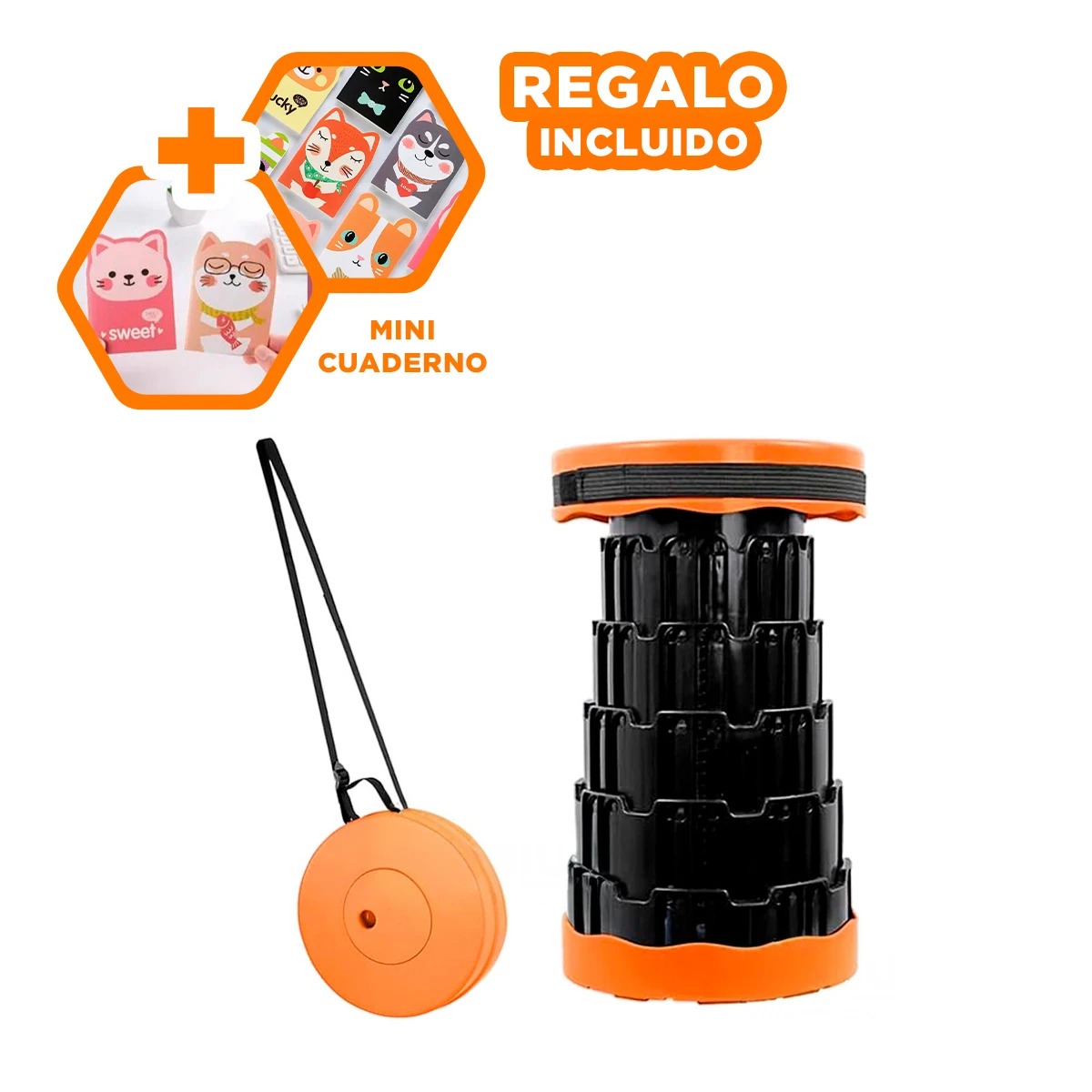 PACK9 SILLA ENROLLABLE EN TONO ANARANJADO Y+REGALO AGENDITA - 1
