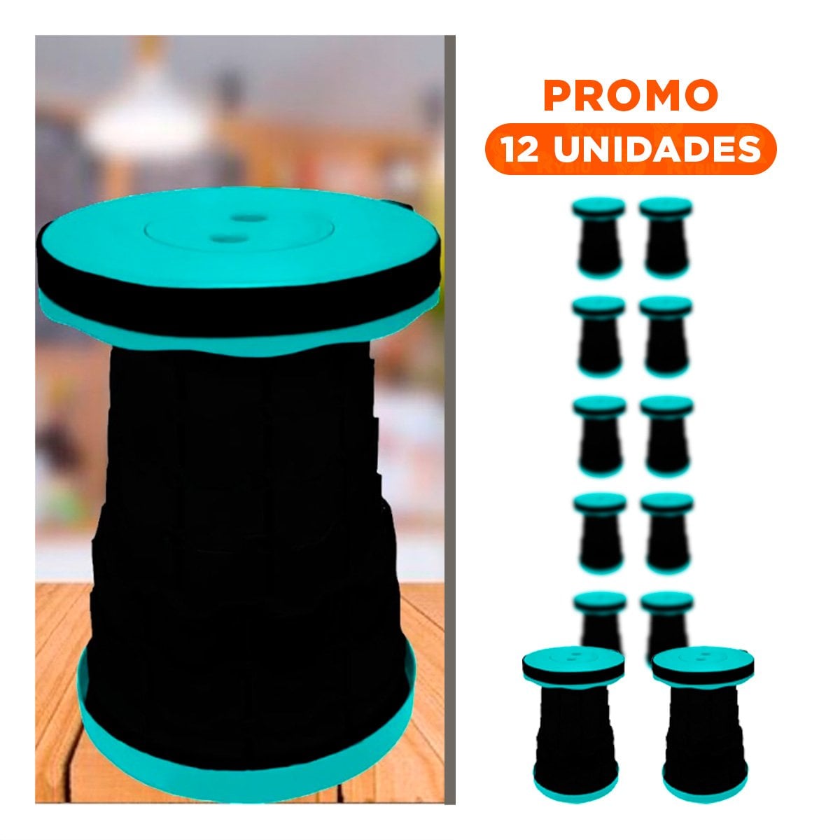 PACK12 SOPORTE PLEGABLE PARA USO DIARIO O REUNIONES TURQUEZA Y+REGALO STICKER - 1