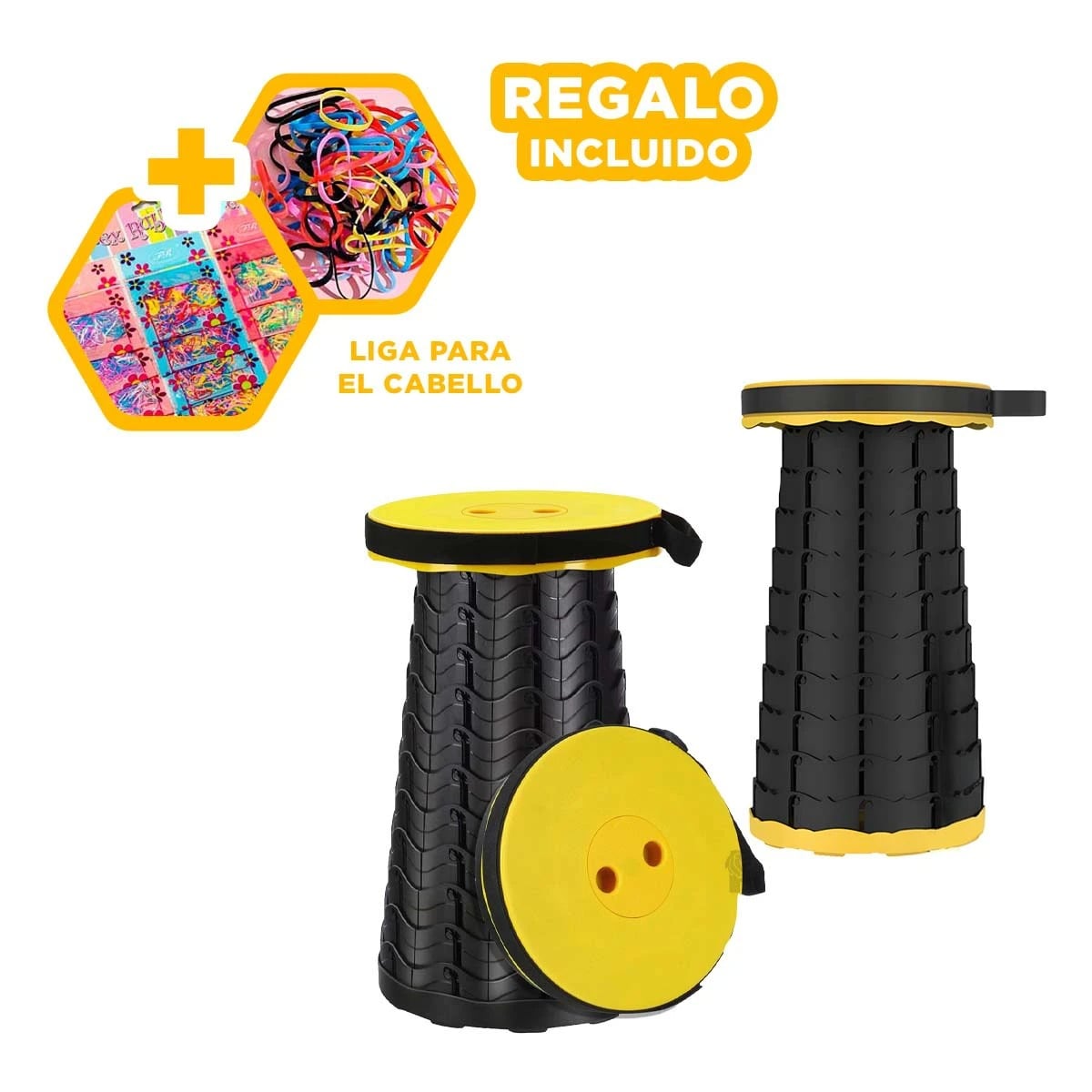 PACK6 ASIENTO FACIL DE USAR COLOR AMARILLO Y+LIGAS DE REGALO - 1